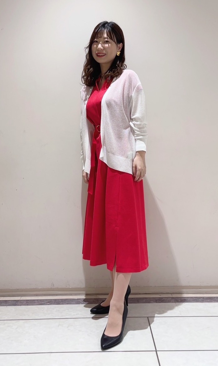 ユナさんの「UNTITLED｜【UV/接触冷感/遮熱/通気性】スラブバンドカラーワンピース」を使ったコーディネート