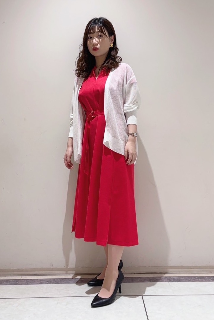 ユナさんの「UNTITLED｜【UV/接触冷感/遮熱/通気性】スラブバンドカラーワンピース」を使ったコーディネート