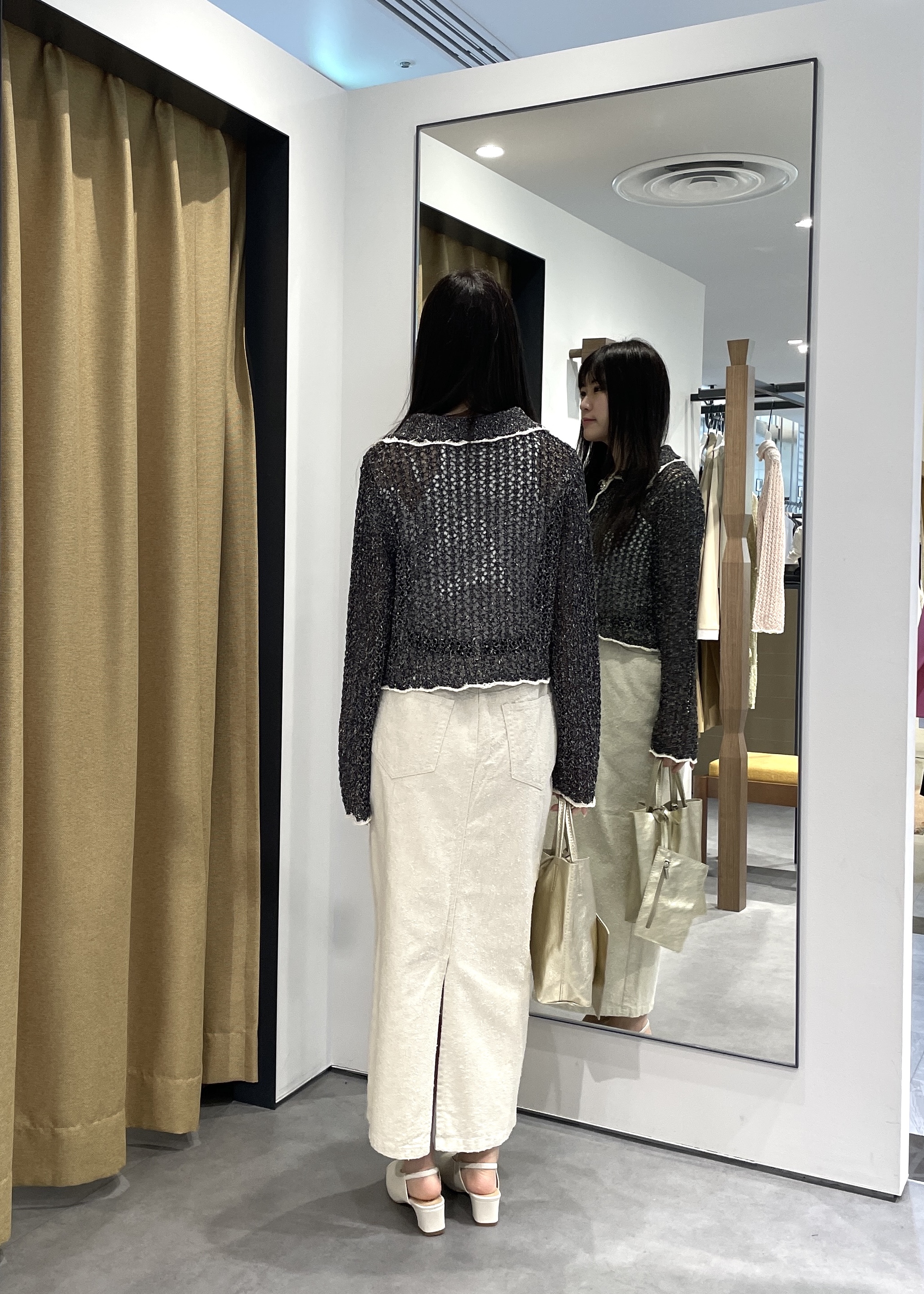 Renoさんの「INDIVI｜【一部店舗限定】ネップメッシュカーディガン」を使ったコーディネート