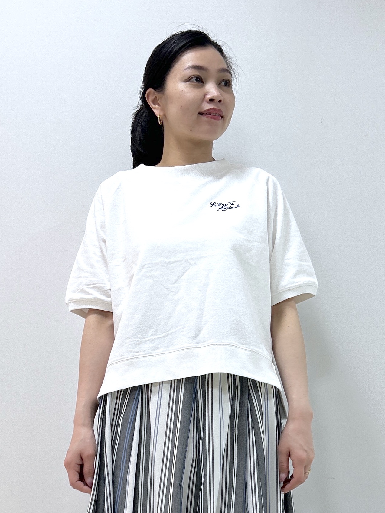 Kaiさんの「Dessin｜【洗える】ミニ裏毛刺繍ロゴプルオーバー」を使ったコーディネート