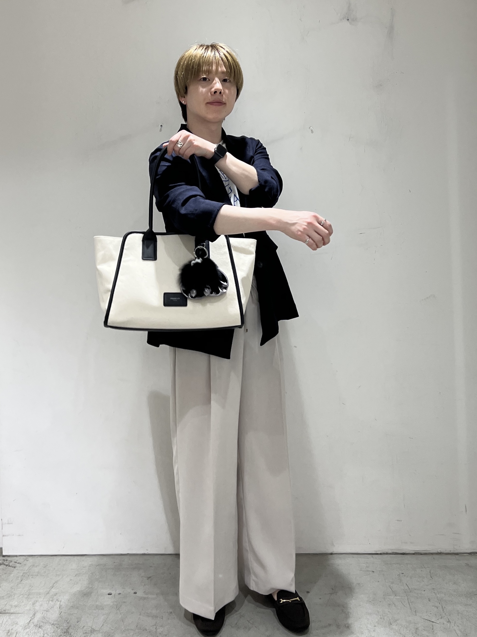 JINさんの「OPAQUE.CLIP｜【UV／接触冷感】ダブルブレストジャケット《防シワ加工／洗える》」を使ったコーディネート