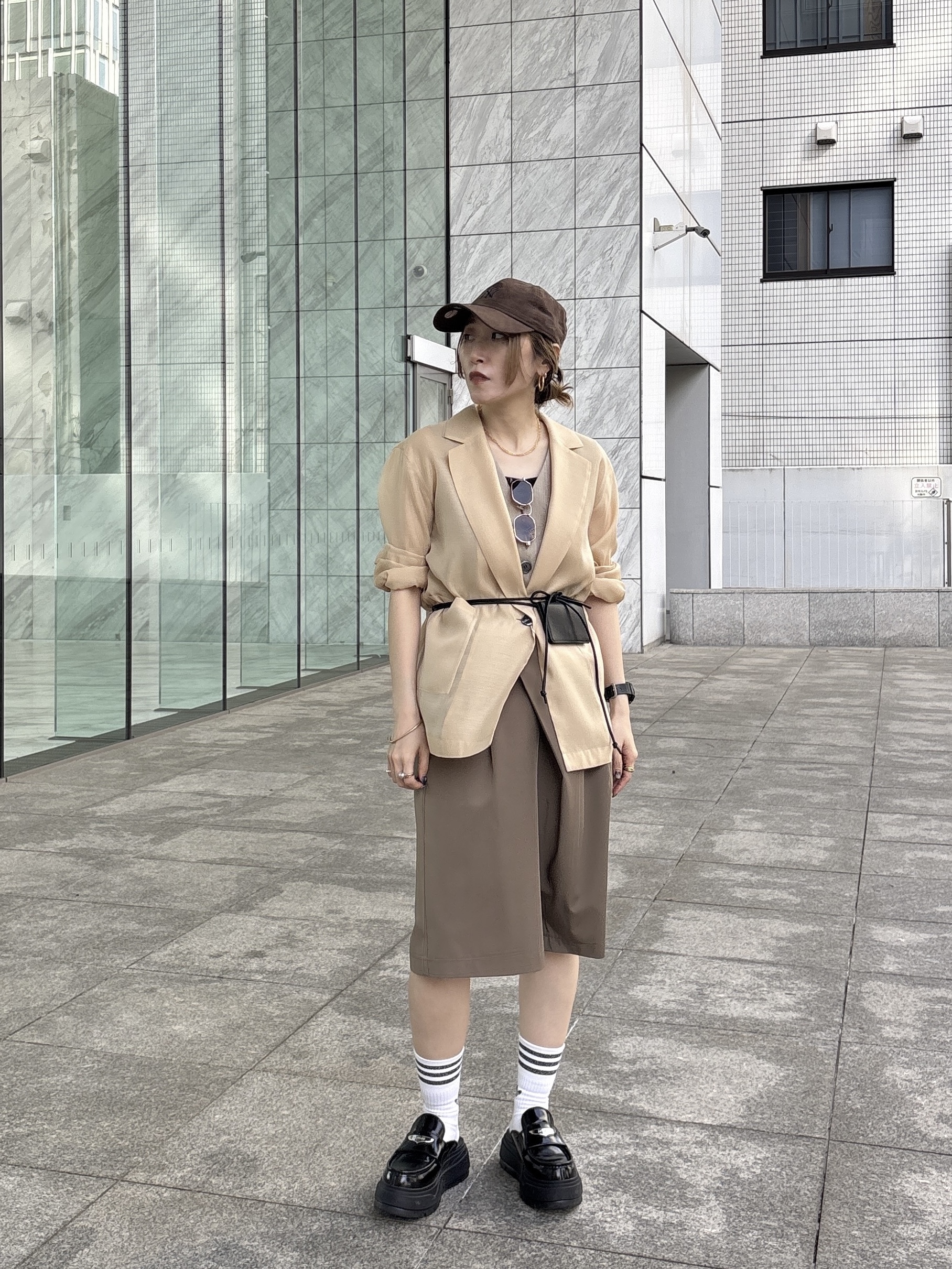 kotakiさんの「INDIVI｜【接触冷感/通気性】シアーシャツジャケット」を使ったコーディネート