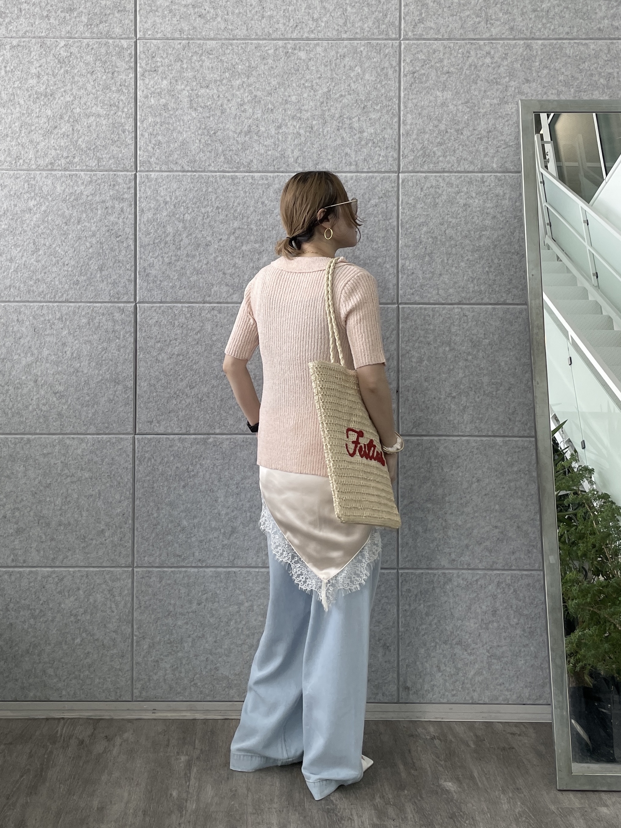 kotakiさんの「INDIVI｜ハーフスリーブポロニットカーデ」を使ったコーディネート