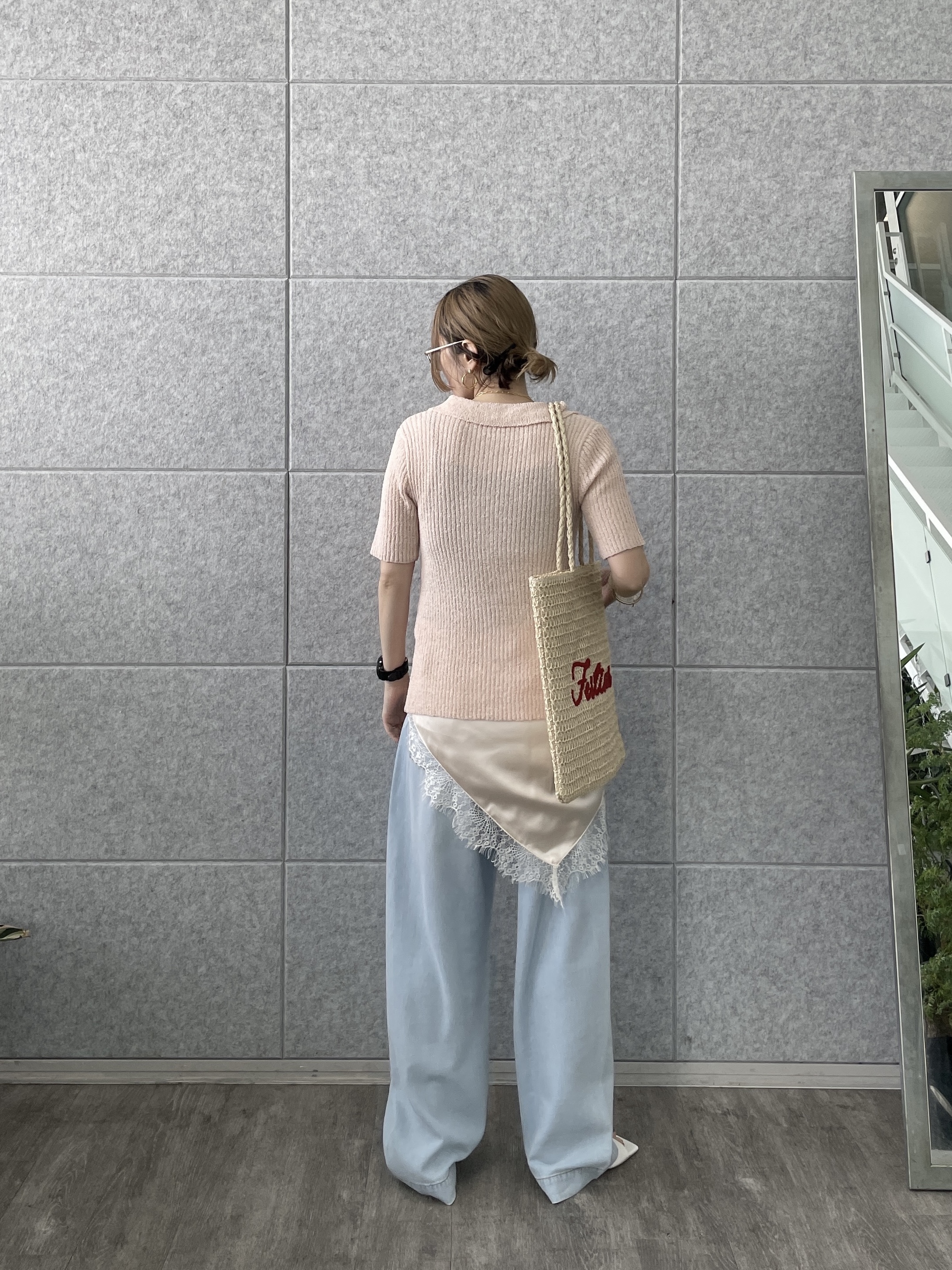 kotakiさんの「INDIVI｜ハーフスリーブポロニットカーデ」を使ったコーディネート
