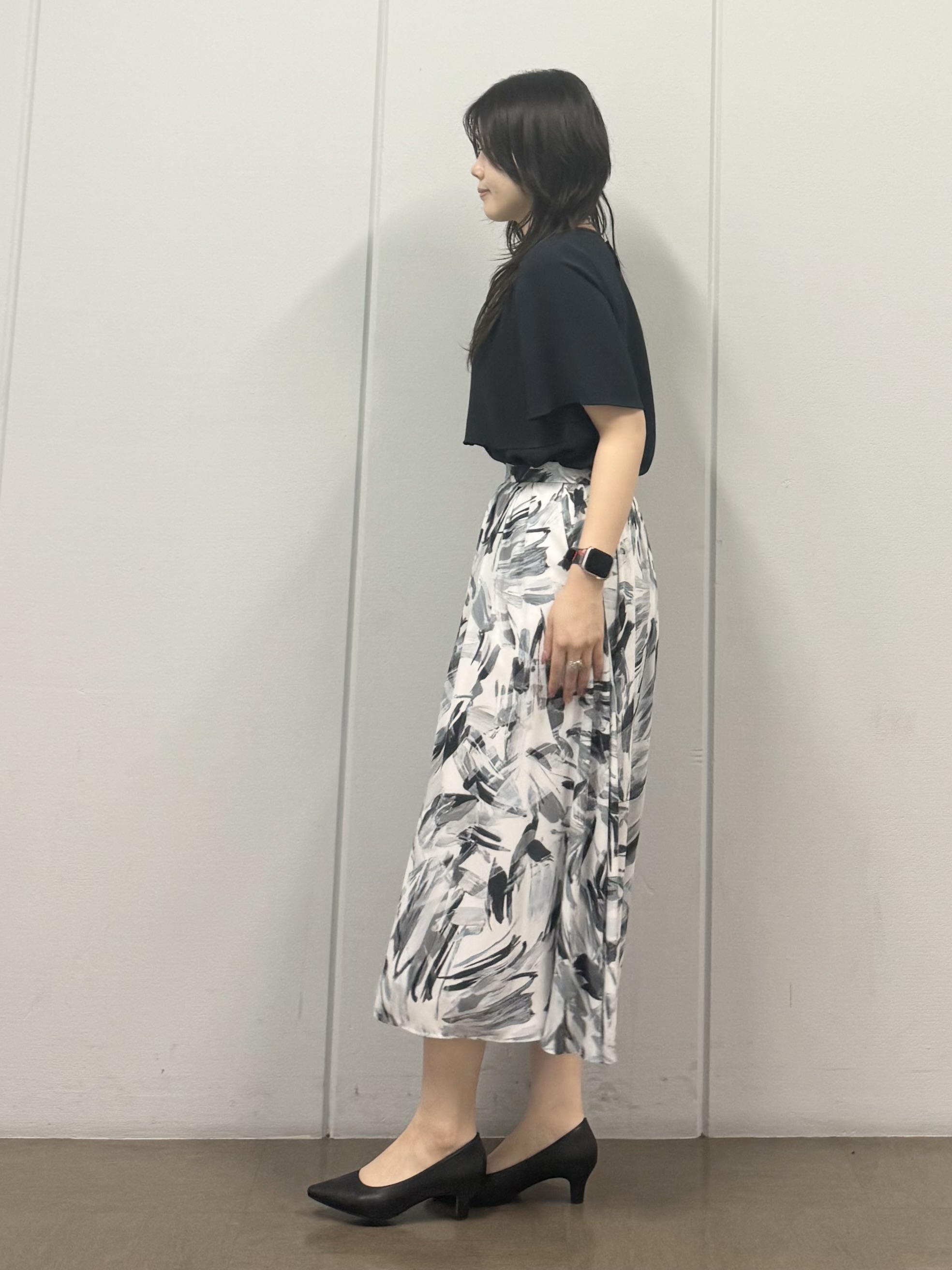 mizukiさんの「INDIVI｜【着る日傘】シフォンドッキングブラウス」を使ったコーディネート