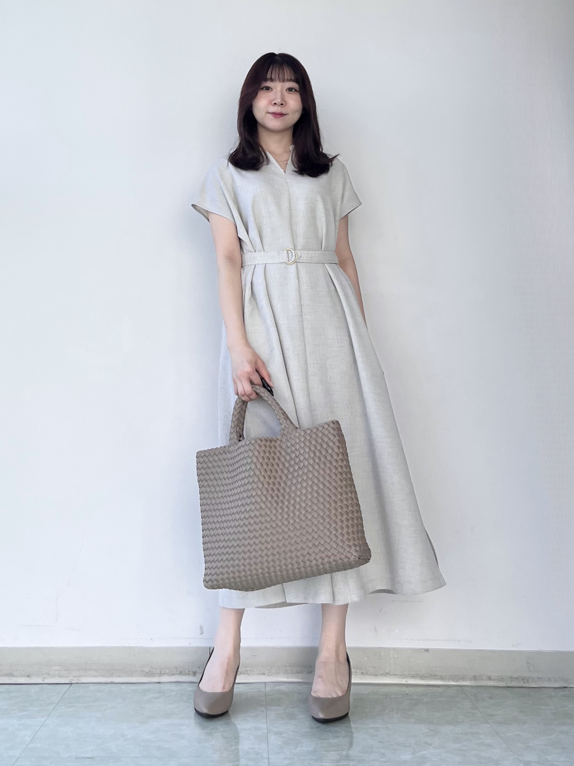 KAHOさんの「UNTITLED｜【UV/接触冷感/遮熱/通気性】スラブバンドカラーワンピース」を使ったコーディネート