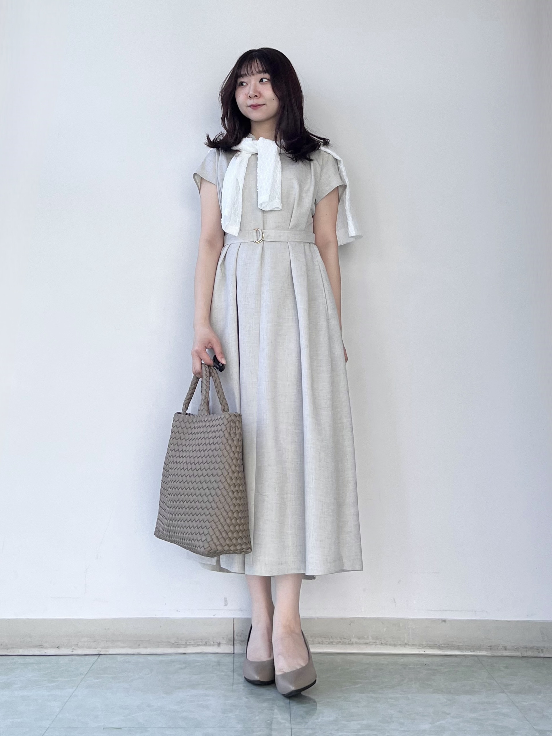 KAHOさんの「UNTITLED｜【UV/接触冷感/遮熱/通気性】スラブバンドカラーワンピース」を使ったコーディネート