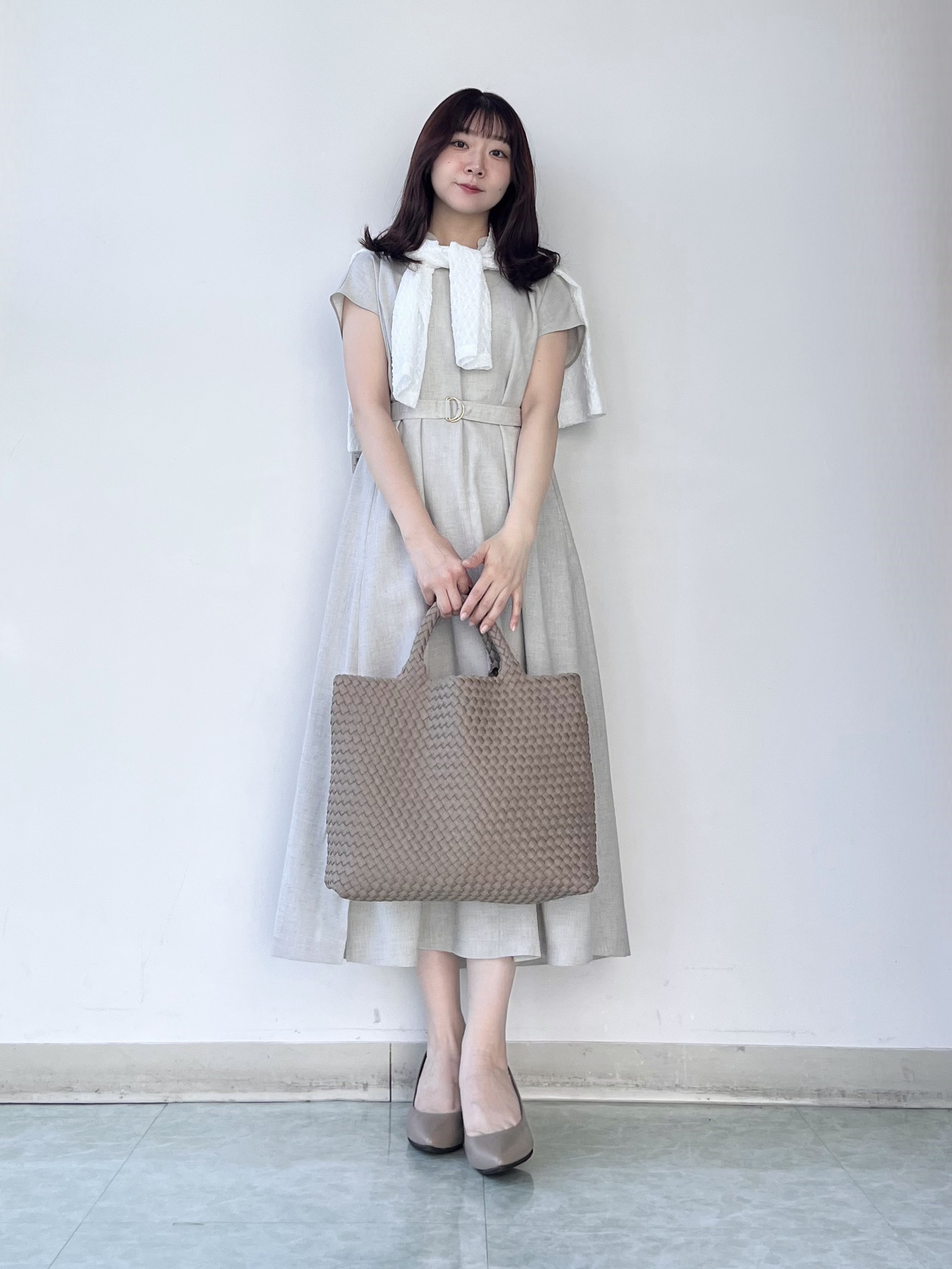 KAHOさんの「UNTITLED｜【UV/接触冷感/遮熱/通気性】スラブバンドカラーワンピース」を使ったコーディネート