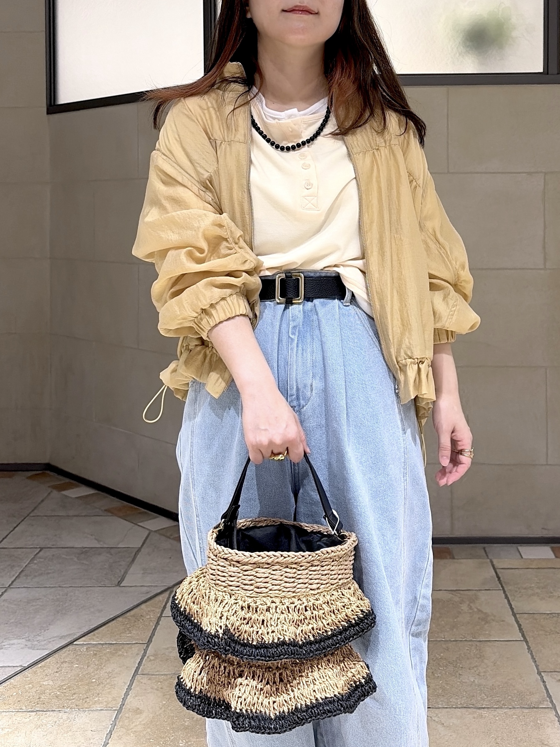 よねさんの「INDIVI｜シアーシャーリングブルゾン」を使ったコーディネート
