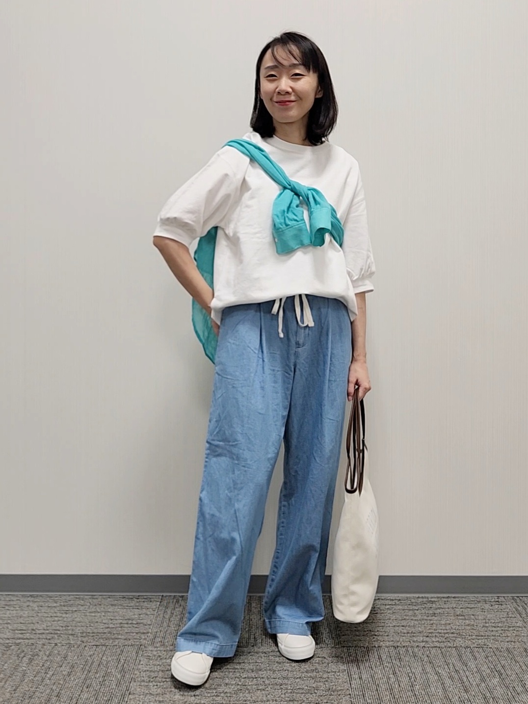 naraさんの「Dessin｜【360度可愛い】バックヘンリーカットソー5分袖」を使ったコーディネート
