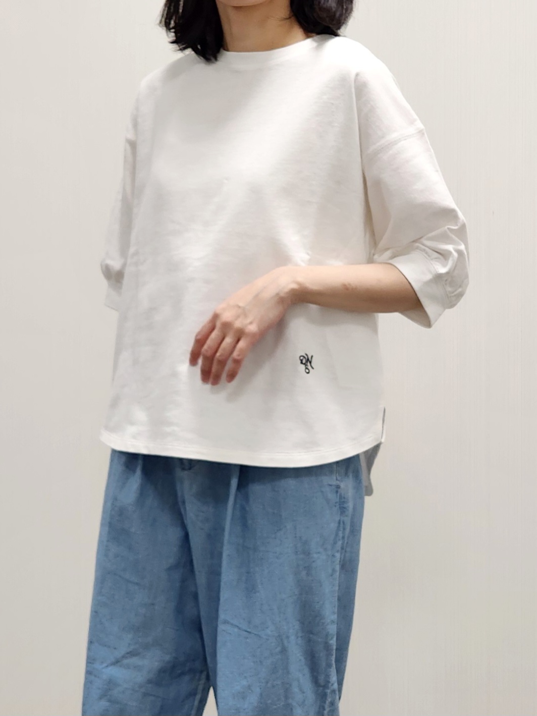 naraさんの「Dessin｜【360度可愛い】バックヘンリーカットソー5分袖」を使ったコーディネート
