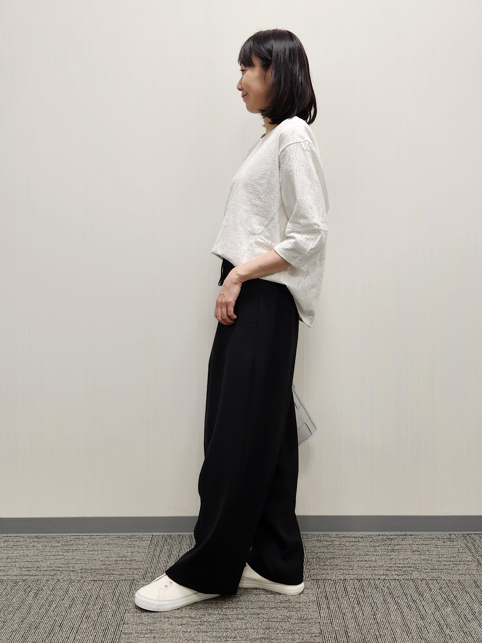 naraさんの「Dessin｜【洗える】七分袖レースカットソー」を使ったコーディネート