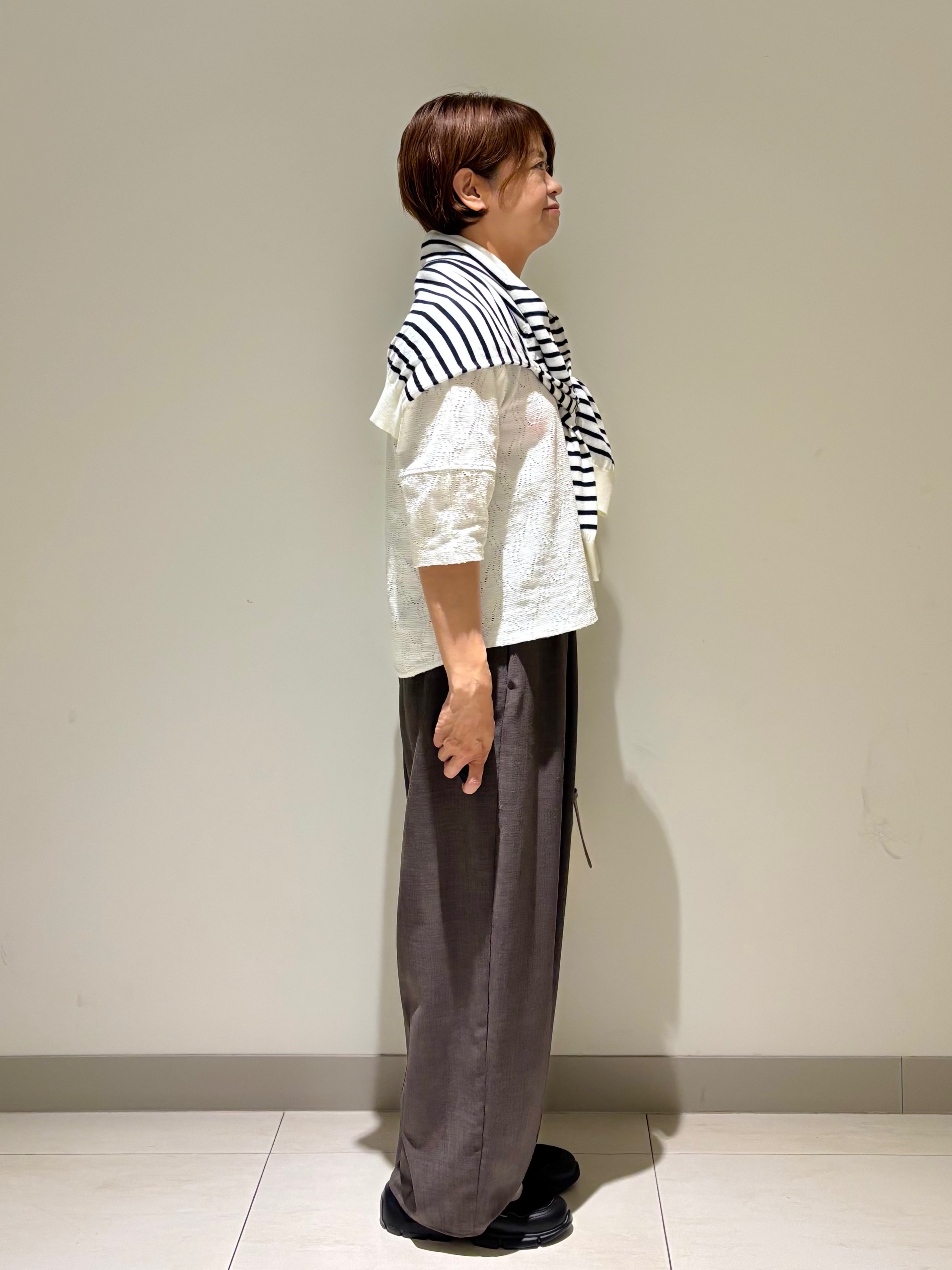 Haruさんの「Dessin｜【洗える】七分袖レースカットソー」を使ったコーディネート