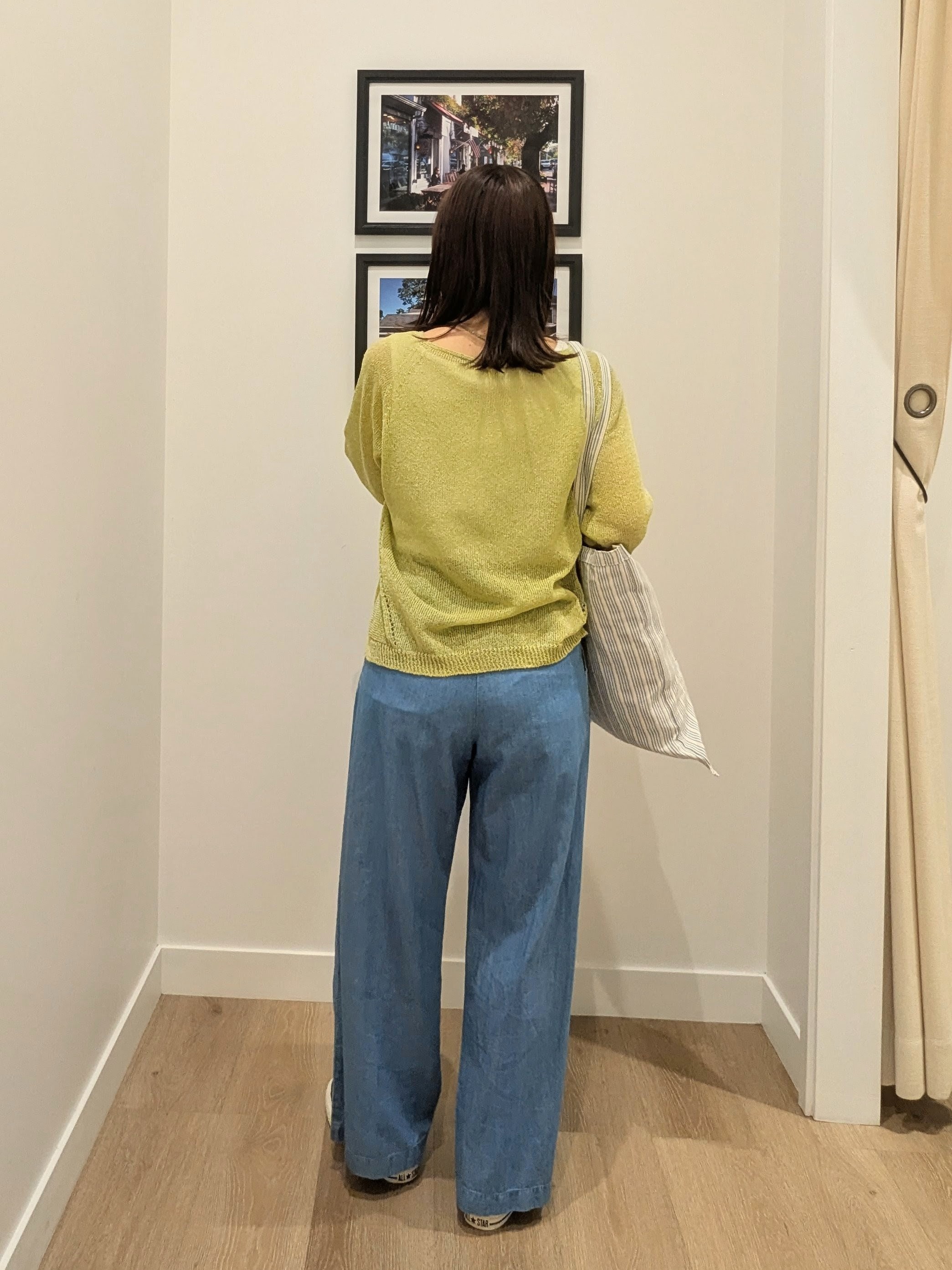 enさんの「Dessin｜【洗える】透かし編みデザインニット」を使ったコーディネート