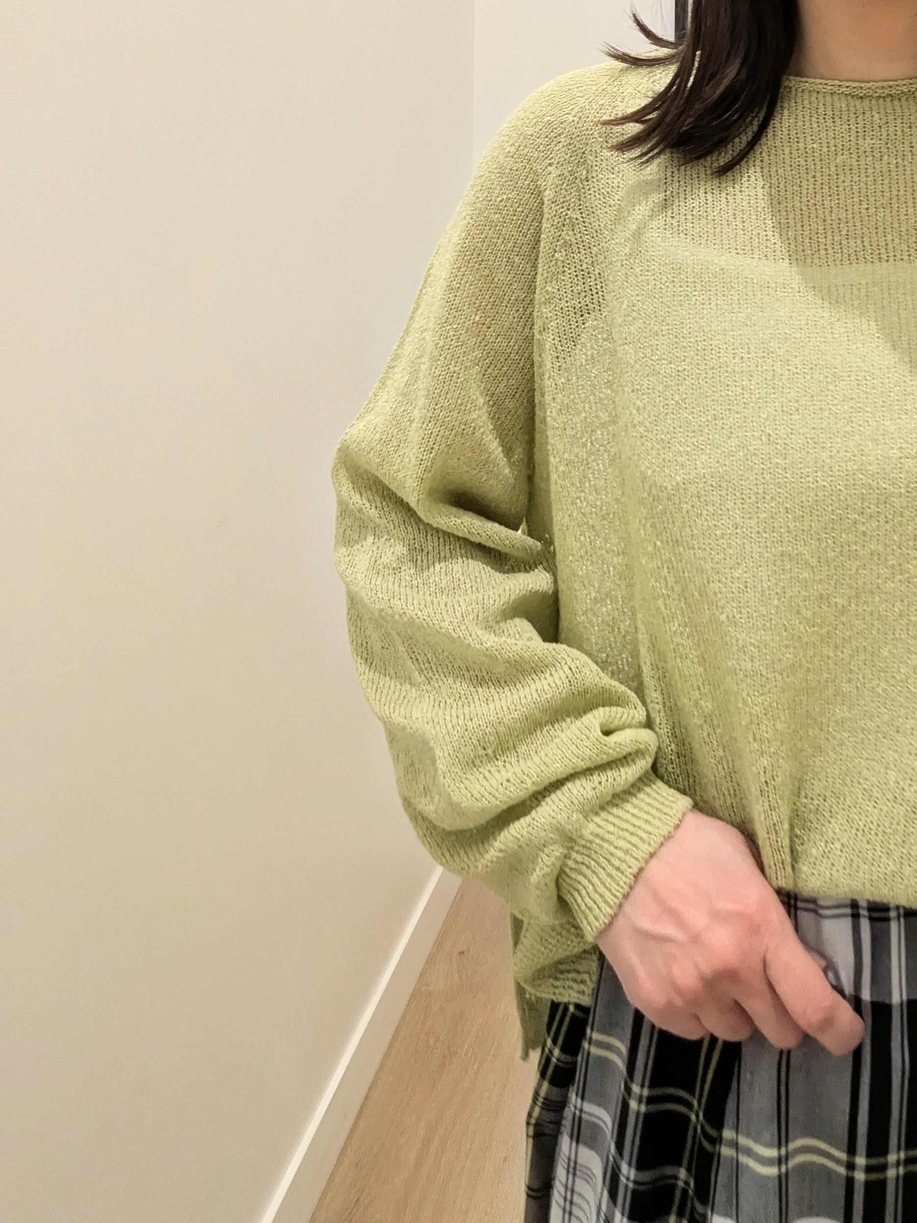 enさんの「Dessin｜【洗える】透かし編みデザインニット」を使ったコーディネート