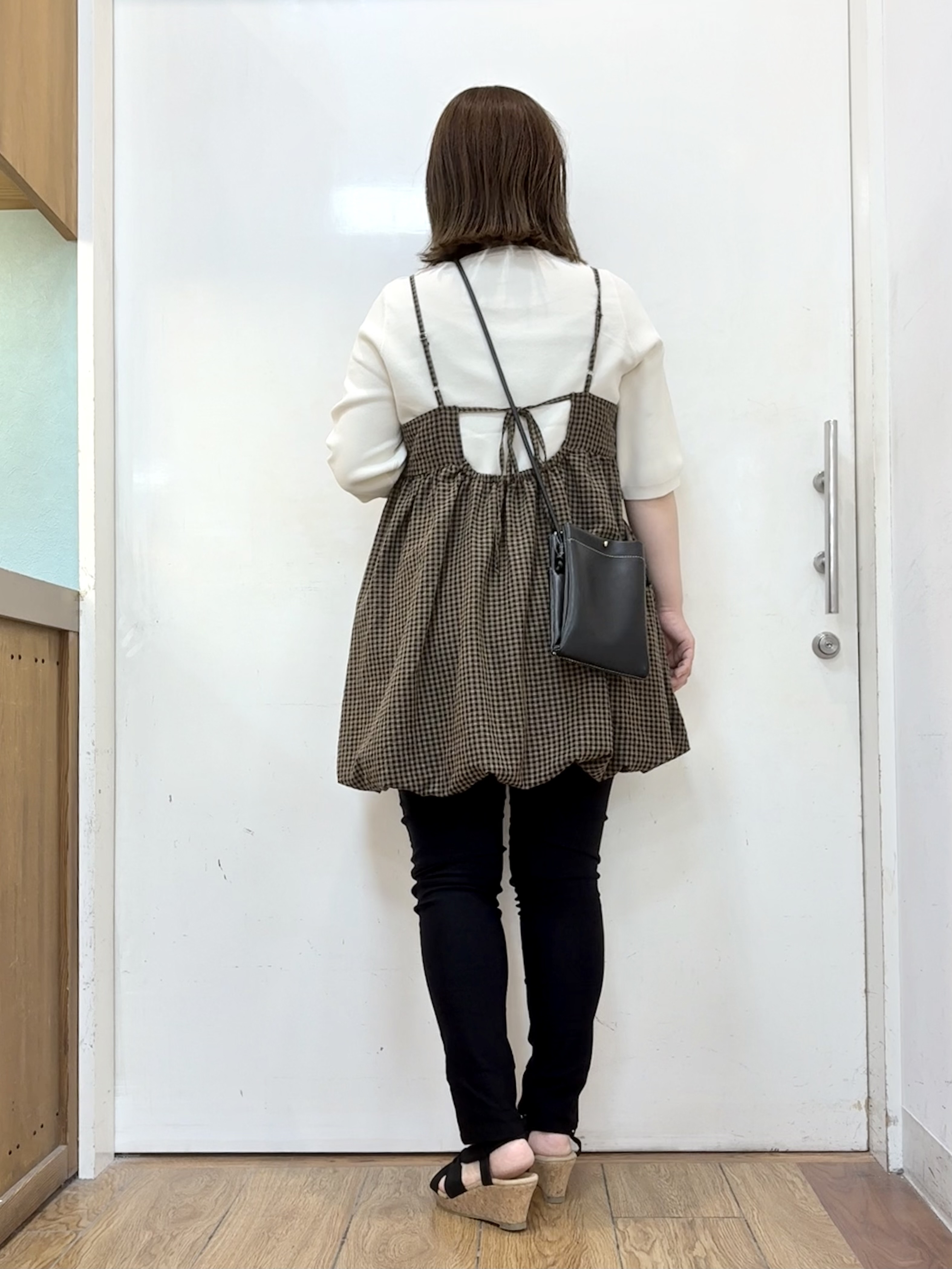 だいわさんの「SHOO･LA･RUE｜【毎日洗える/S-LL/UV】上半身すっきり 二の腕見せない5分袖ニット」を使ったコーディネート