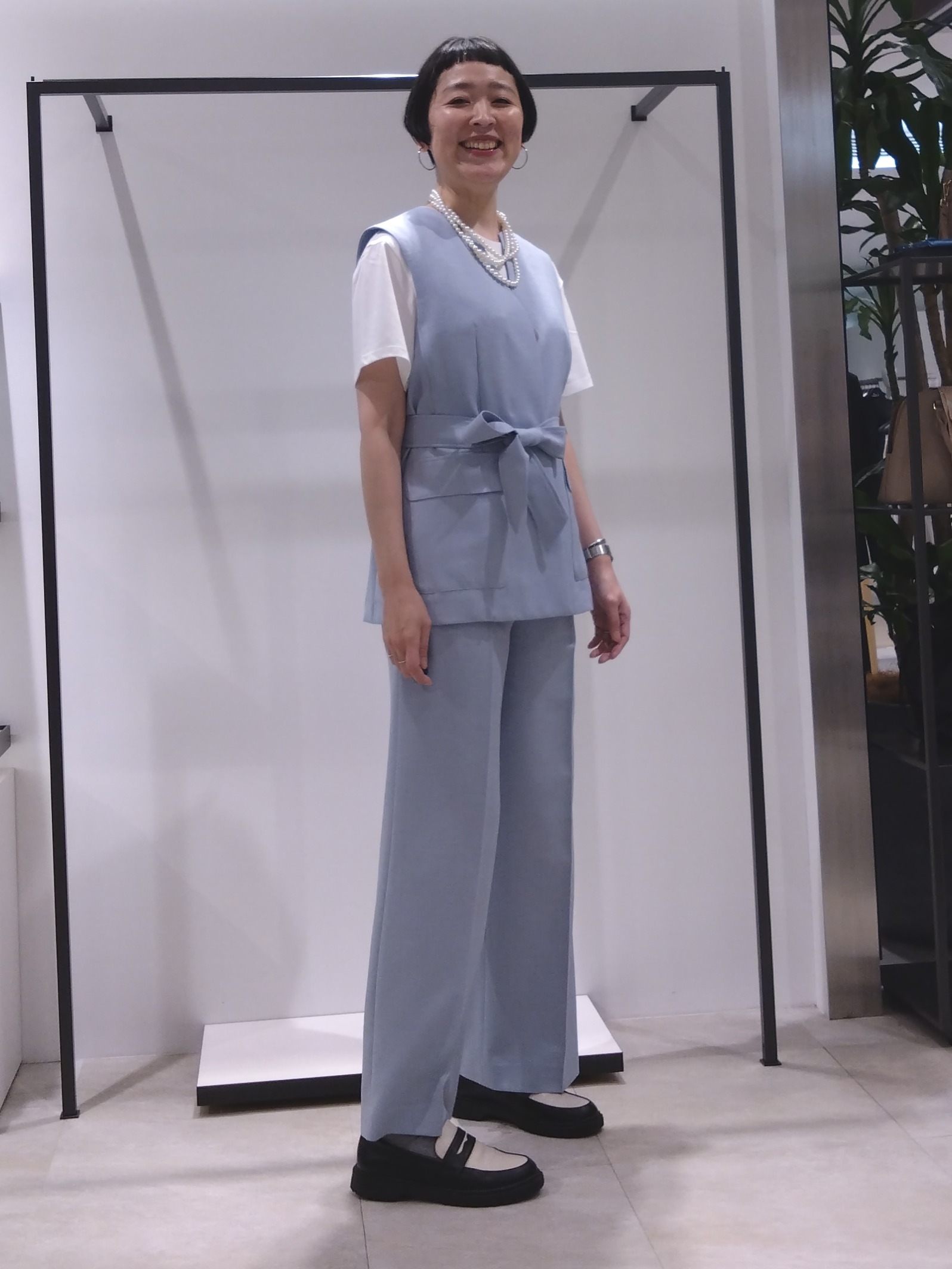 まちこさんの「UNTITLED｜◆【UV/接触冷感/セットアップ可】スラブワイドパンツ」を使ったコーディネート