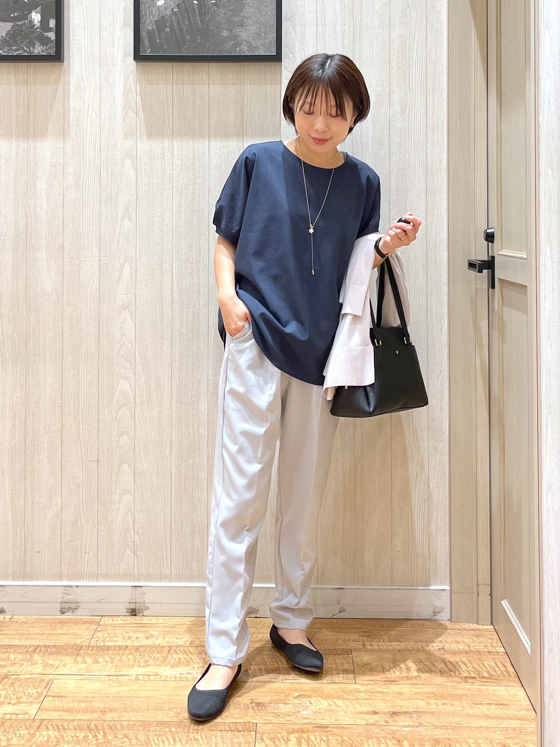 shirayuuuさんの「SHOO･LA･RUE｜【洗濯機可/S-LL】着る方がすっきり見えに マルチに使えるミドルトッパーカーディガン」を使ったコーディネート
