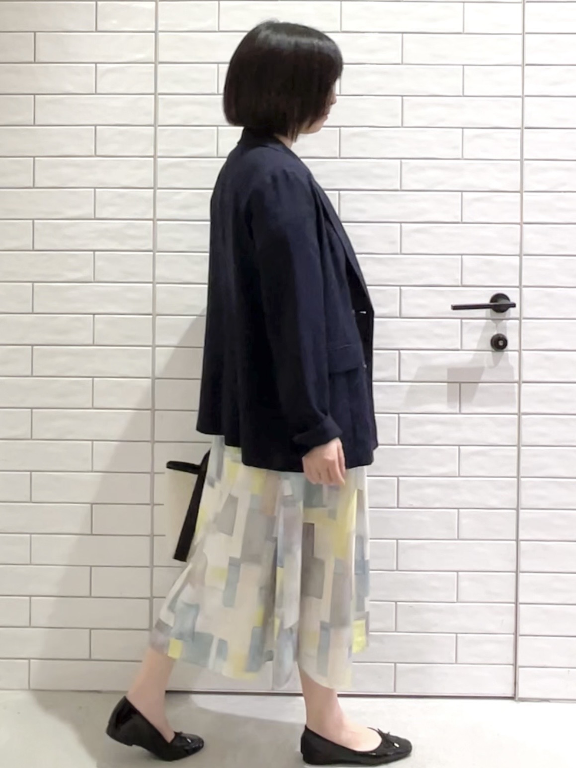 しおりさんの「OPAQUE.CLIP｜【UV／接触冷感】ダブルブレストジャケット《防シワ加工／洗える》」を使ったコーディネート