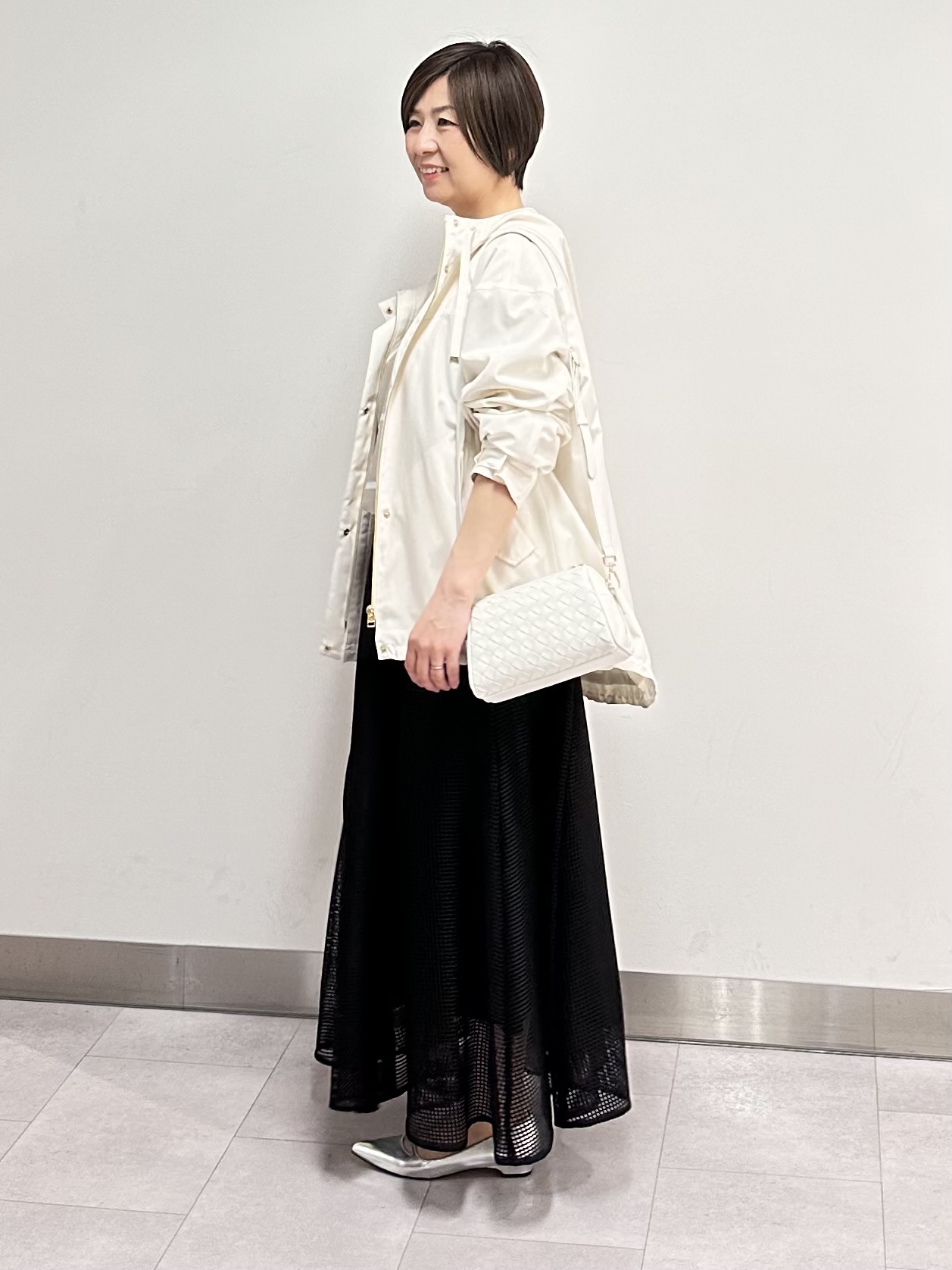 みなこさんの「UNTITLED｜【11色展開/体型カバー】前後2WAYフレンチスリーブニット」を使ったコーディネート