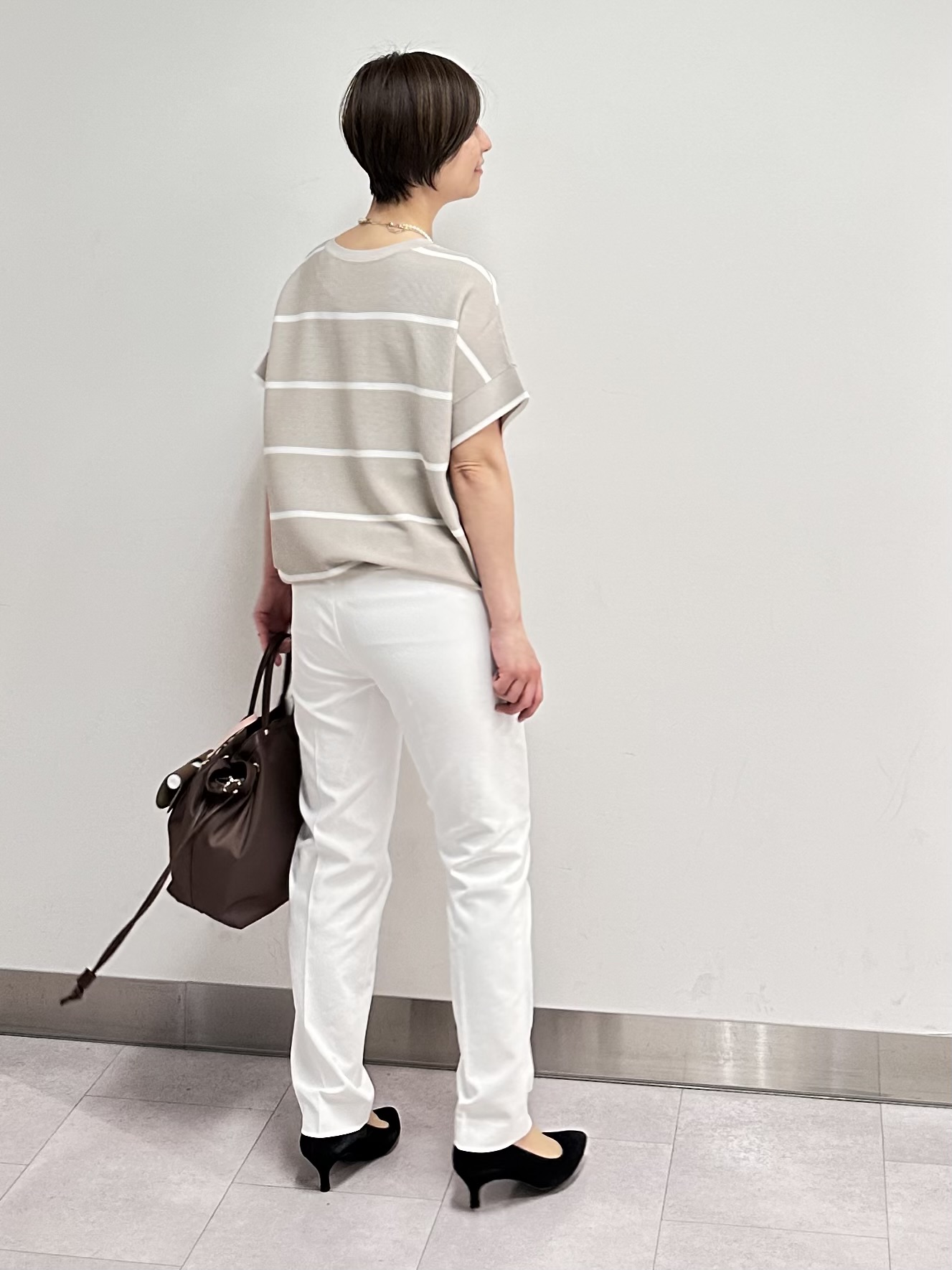 みなこさんの「UNTITLED｜【11色展開/体型カバー】前後2WAYフレンチスリーブニット」を使ったコーディネート