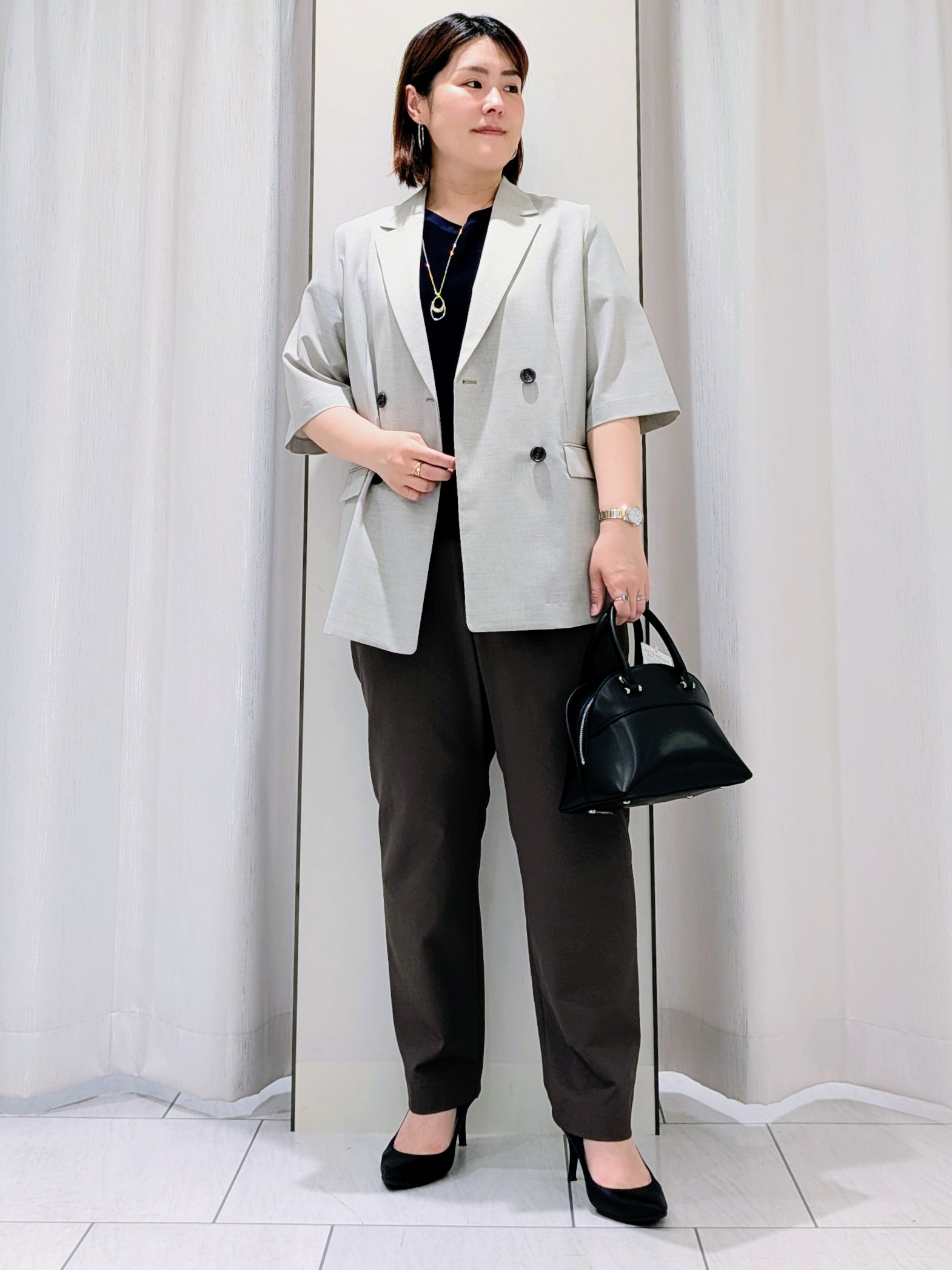 Onumaさんの「UNTITLED｜【シワになりにくい/セットアップ可/接触冷感】ハーフスリーブジャケット」を使ったコーディネート