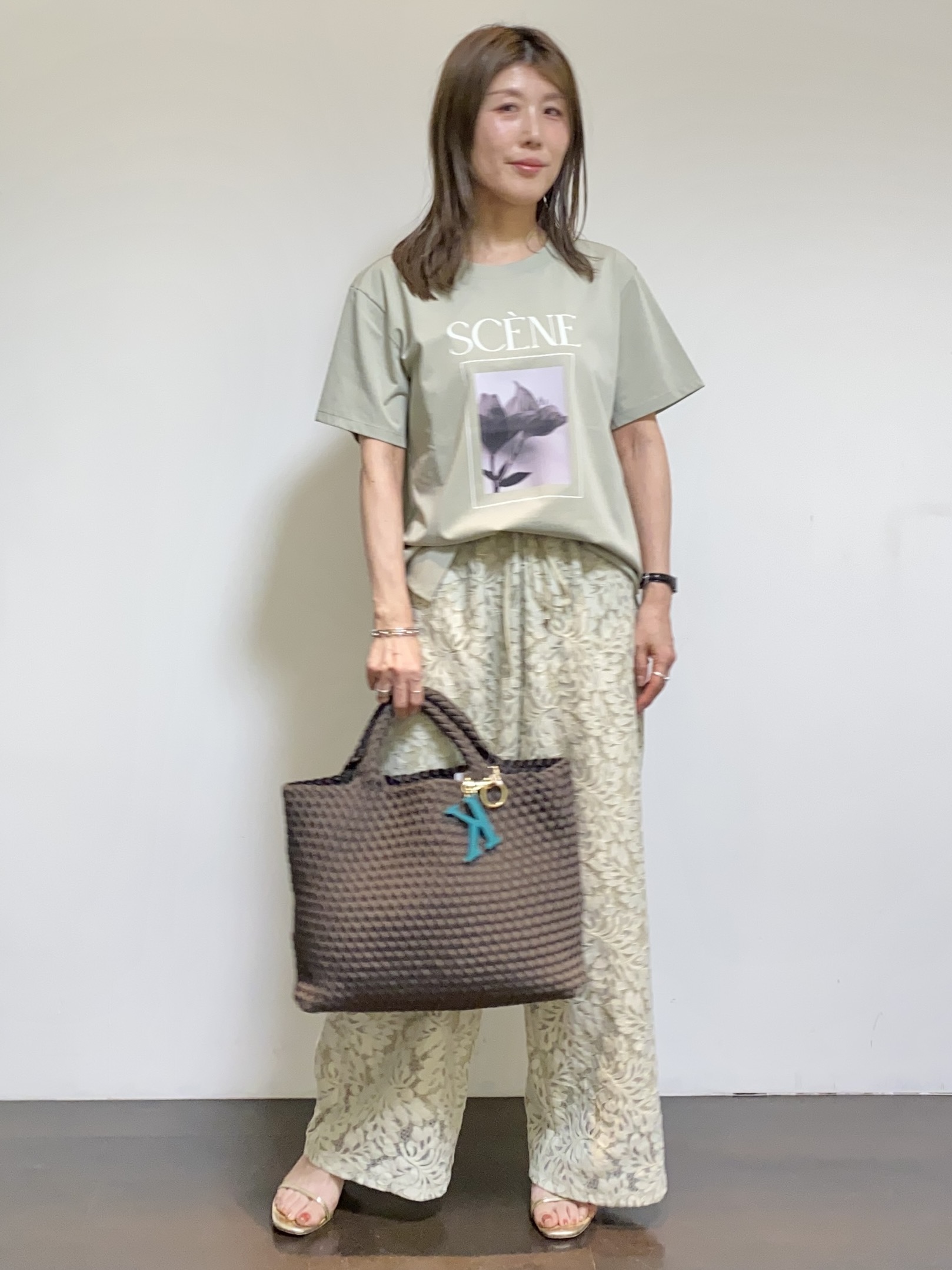 tomoさんの「UNTITLED｜◆【さらりと快適/セットアップ可/UV/接触冷感】スラブカラーレスジャケット」を使ったコーディネート