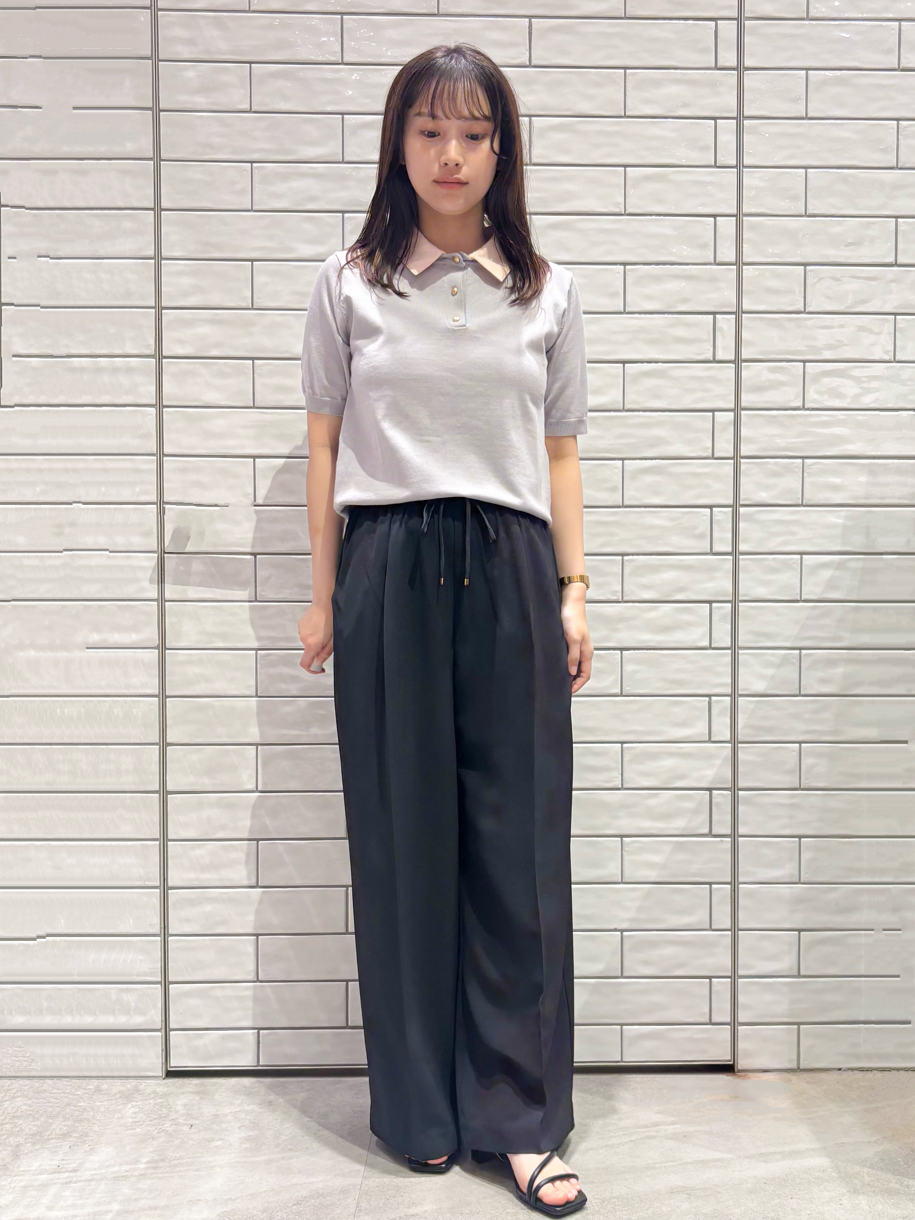 ranさんの「OPAQUE.CLIP｜2WAY衿付きニット【洗濯機OK】」を使ったコーディネート