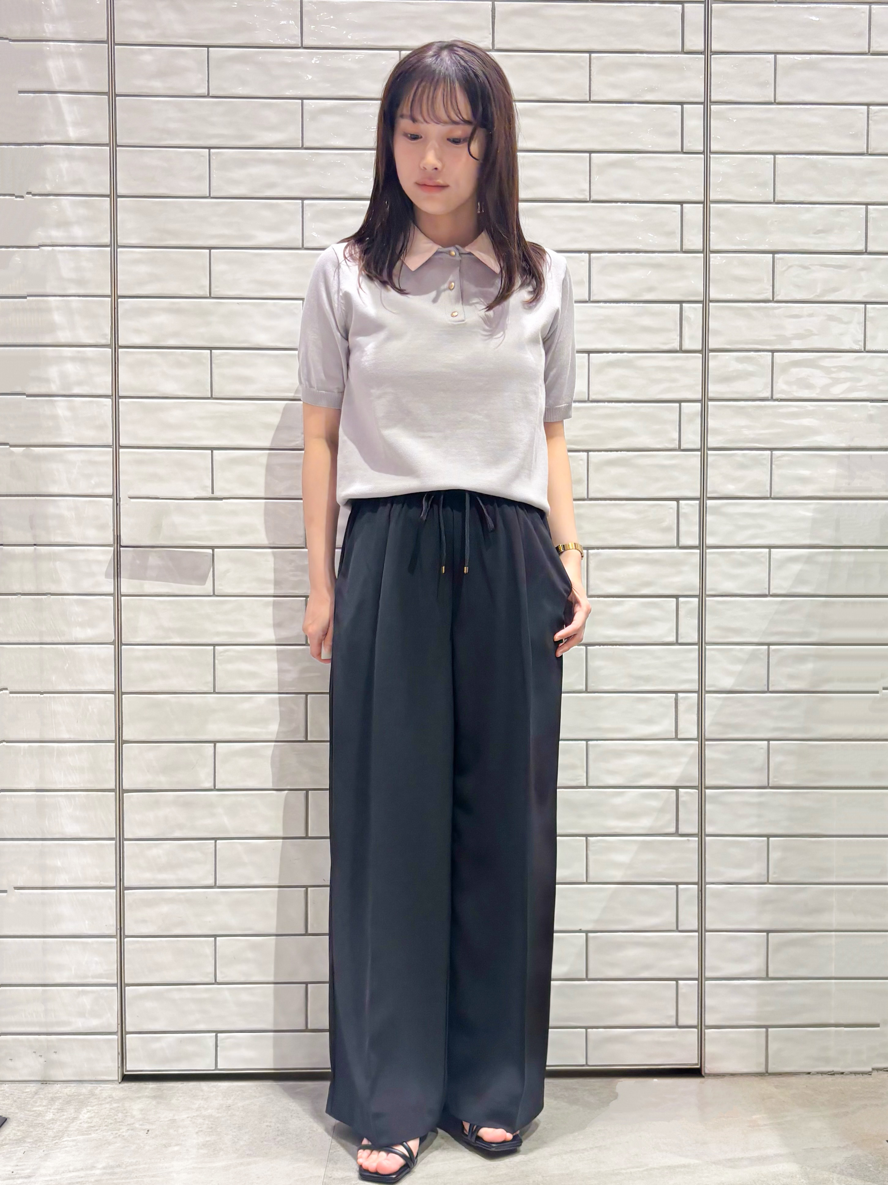 ranさんの「OPAQUE.CLIP｜2WAY衿付きニット【洗濯機OK】」を使ったコーディネート