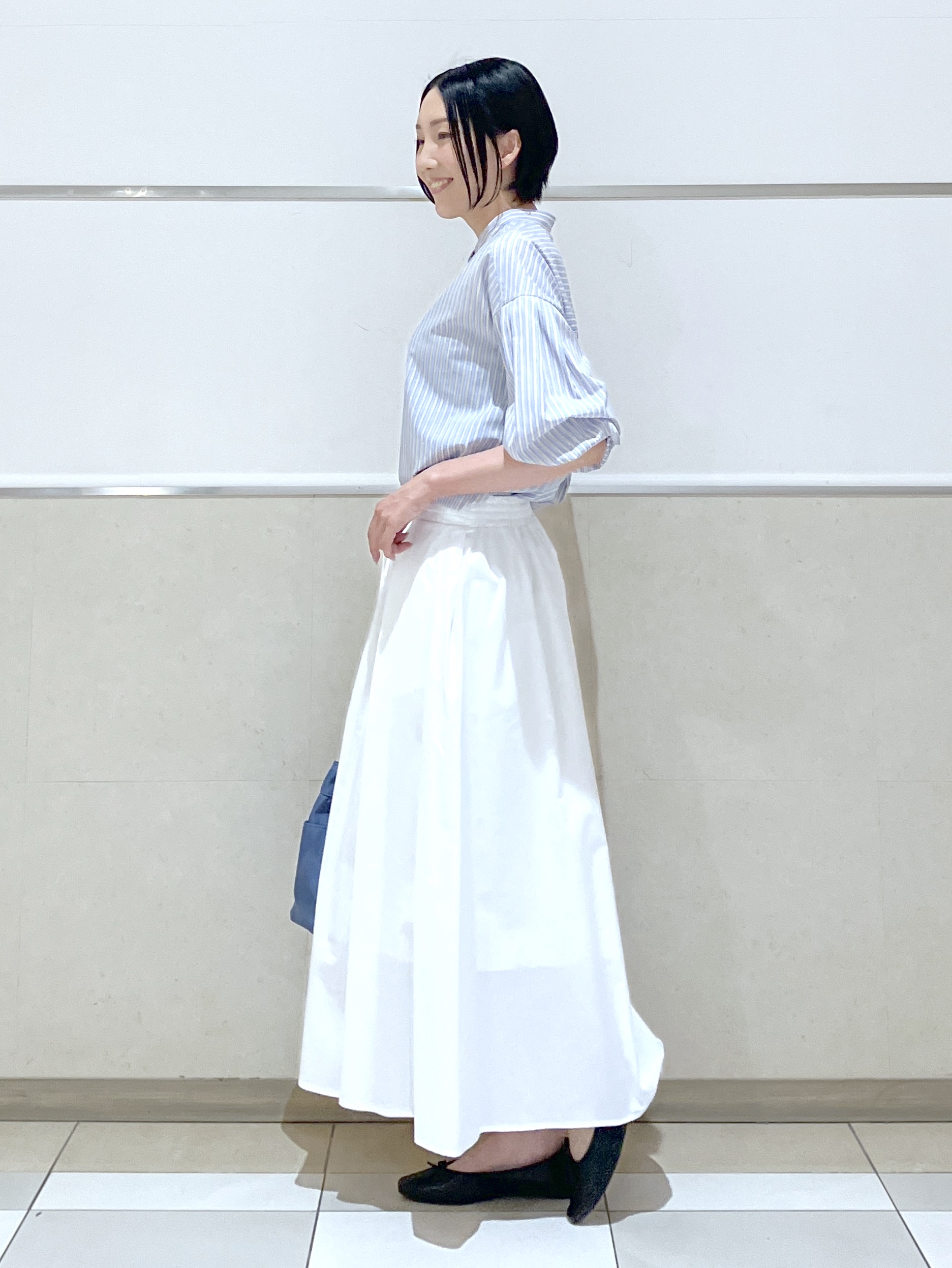 eriko さんの「Dessin｜【洗える】バルーンスリーブバンドカラーシャツ」を使ったコーディネート