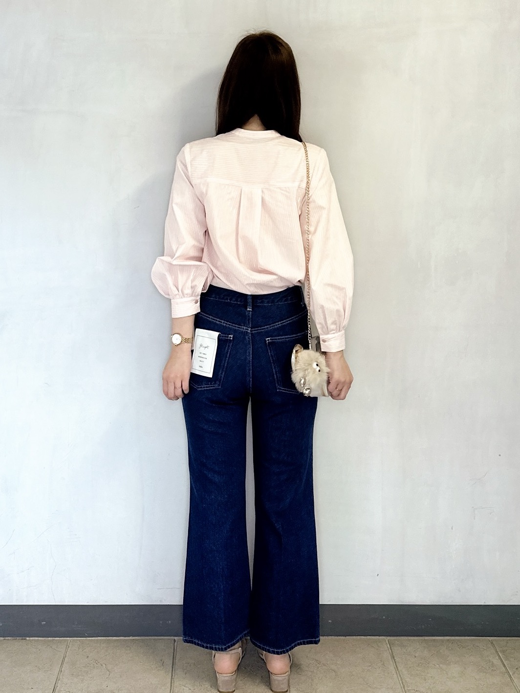 keito.iさんの「OPAQUE.CLIP｜フリルキーネックシャツ【洗濯機OK／イージーアイロン／防シワ】《XS～LL／7col》」を使ったコーディネート
