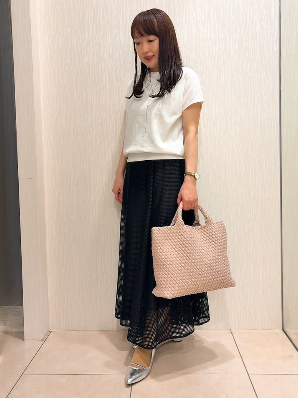 SAHOさんの「UNTITLED｜【9色展開/アンサンブル可/洗える】コットンベーシックニット」を使ったコーディネート