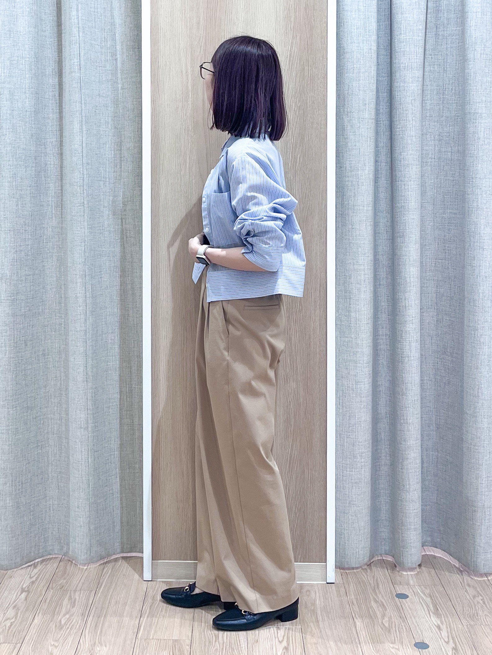 みーちゃんさんの「grove｜ツータック ワイドチノパンツ」を使ったコーディネート