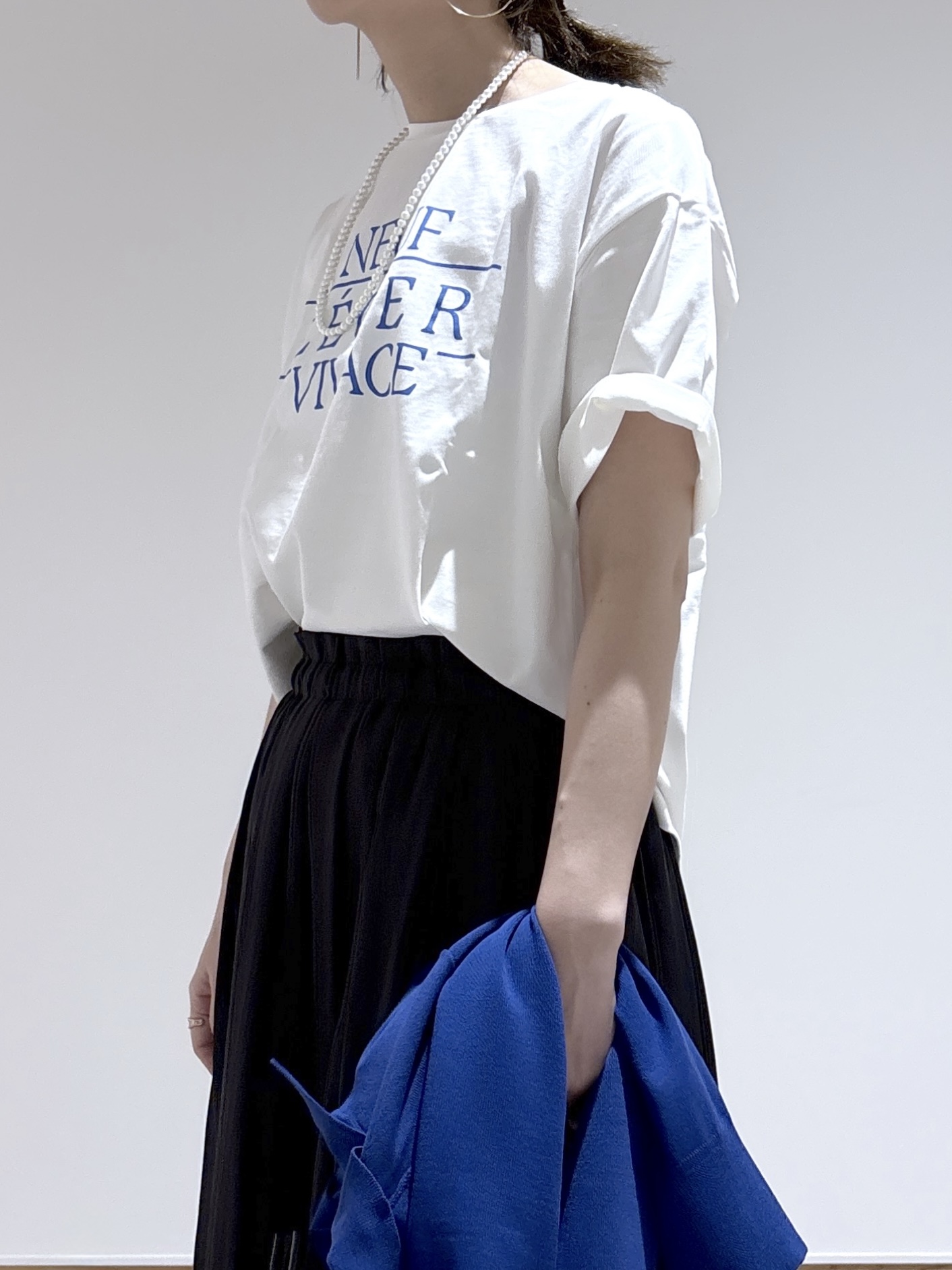 はなさんの「OPAQUE.CLIP｜ロゴプリントアソートTシャツ【洗濯機OK】」を使ったコーディネート