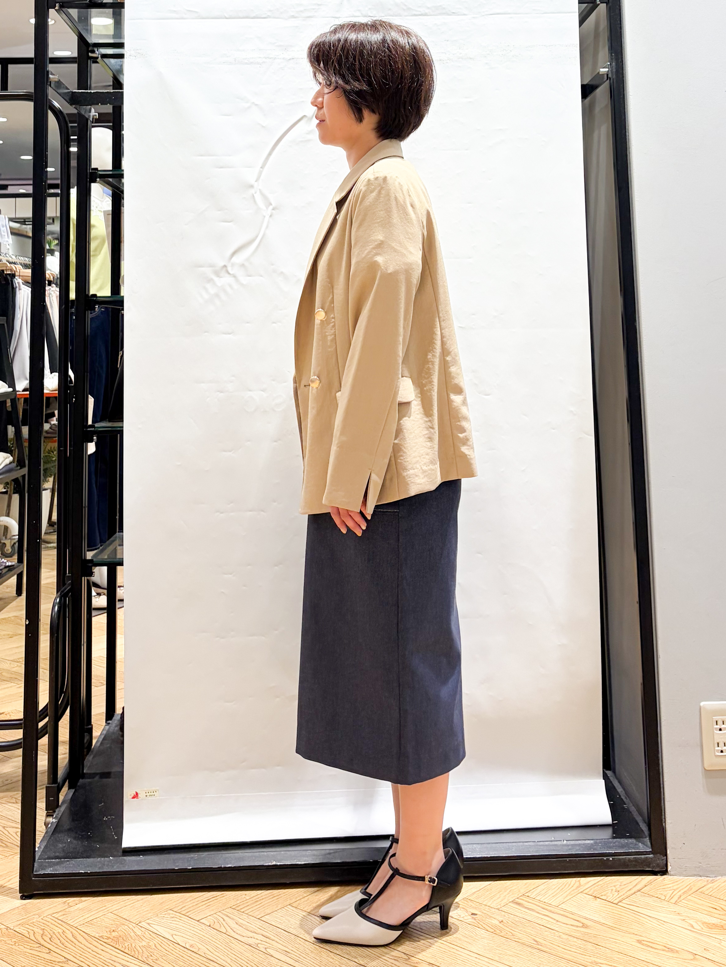 グッチさんの「index｜《再入荷》ダブルブレストテーラードジャケット【接触冷感／吸水速乾／イージーアイロン／防シワ／洗濯機O」を使ったコーディネート