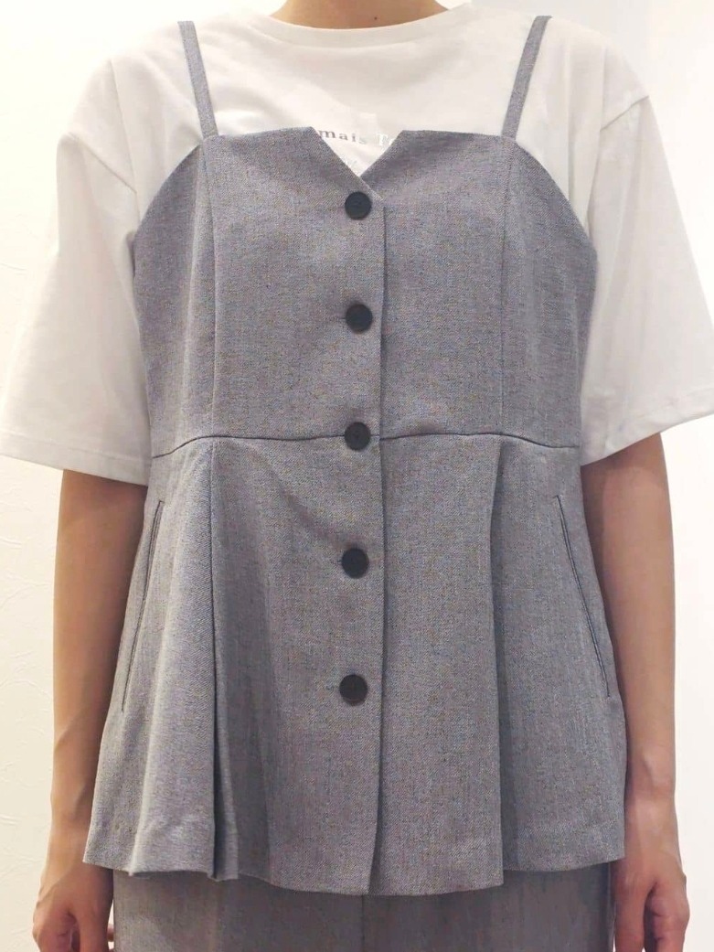 ケイさんの「grove｜【カセット服】リネンライク ペプラムビスチェ」を使ったコーディネート