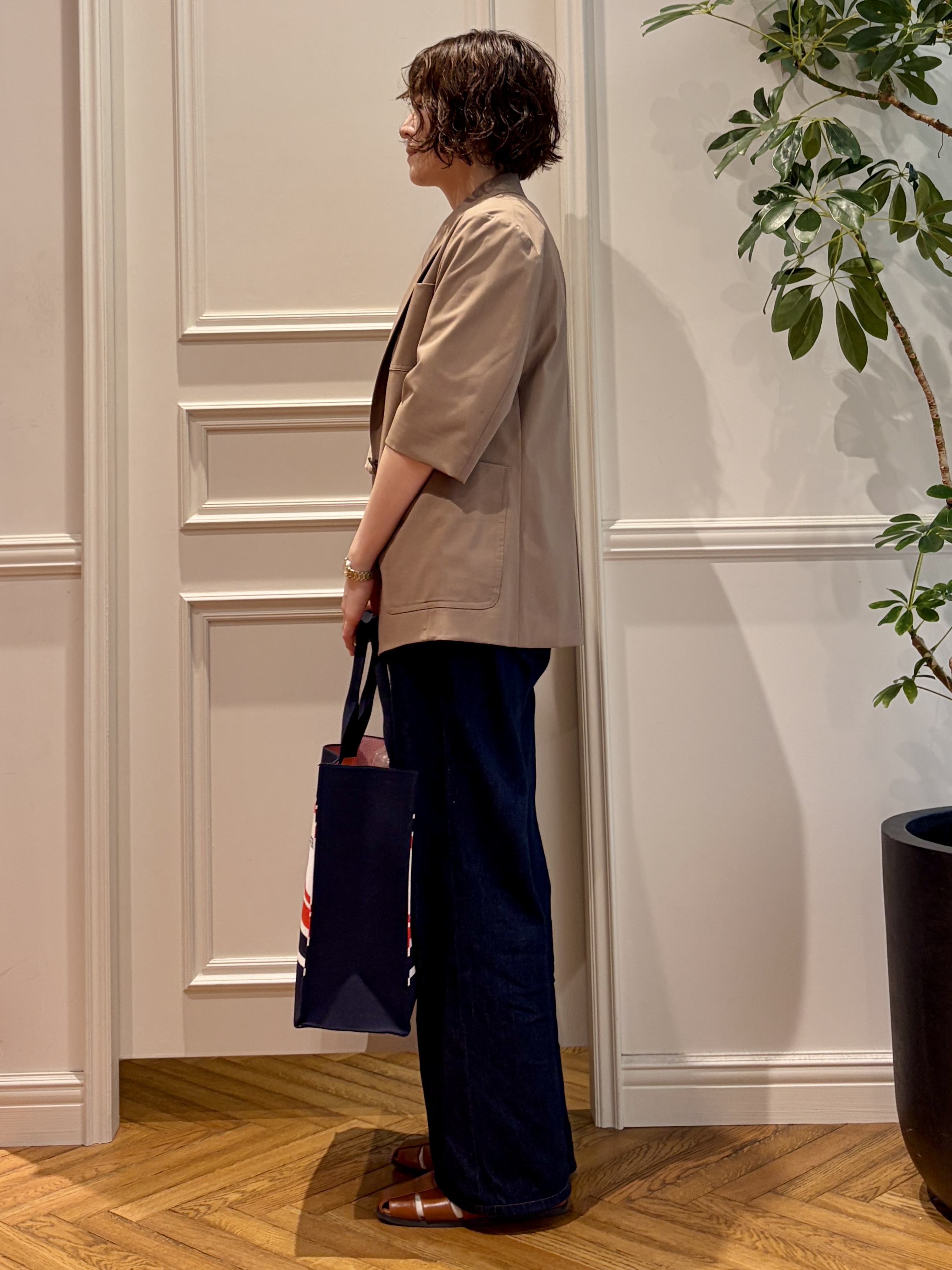 nakaoさんの「DRESSTERIOR｜【接触冷感/セットアップ可】 2WAYストレッチスリークオータージャケット」を使ったコーディネート