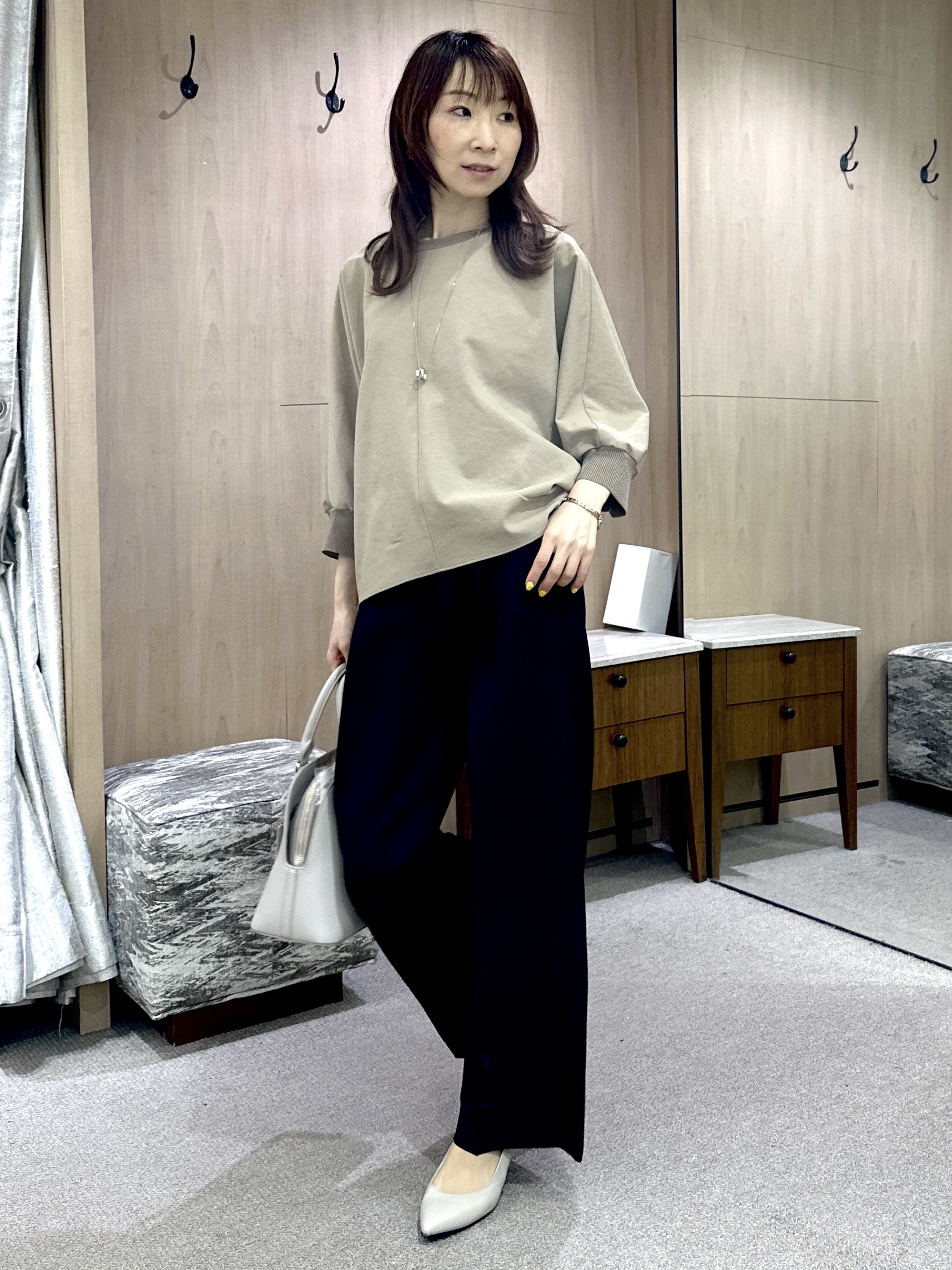 Miwaさんの「UNTITLED｜【新色追加/セットアップ可】エアリー ダブルブレストジャケット」を使ったコーディネート