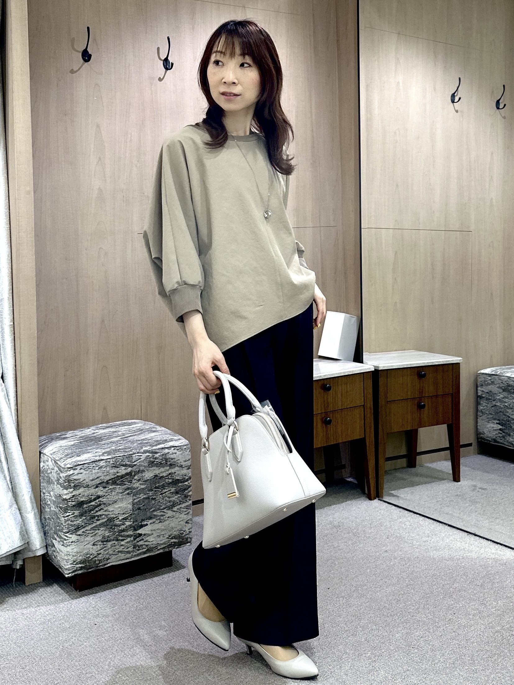 Miwaさんの「UNTITLED｜【新色追加/セットアップ可】エアリー ダブルブレストジャケット」を使ったコーディネート