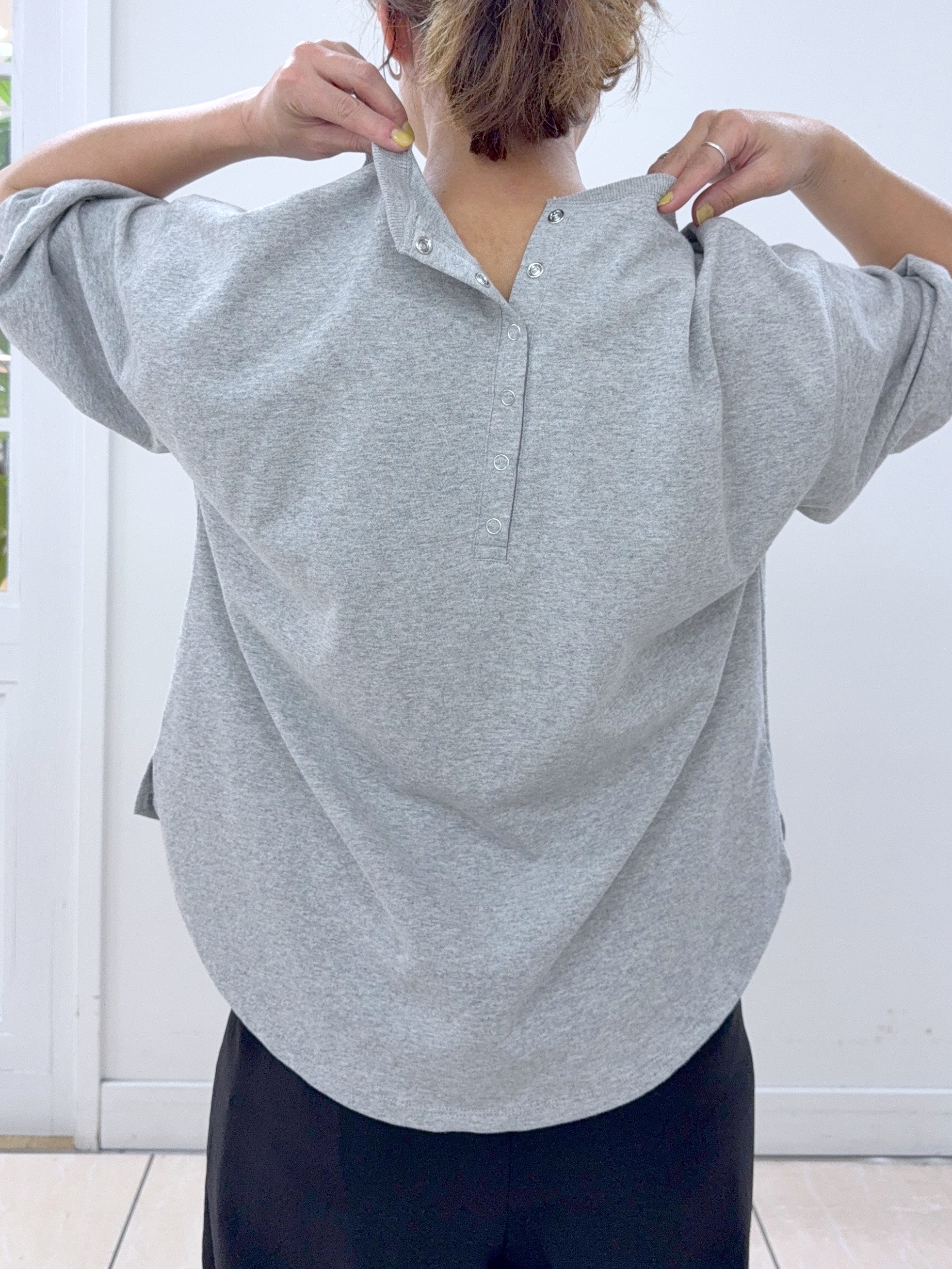 Osawaさんの「Dessin｜【360度可愛い】バックヘンリーカットソー5分袖」を使ったコーディネート