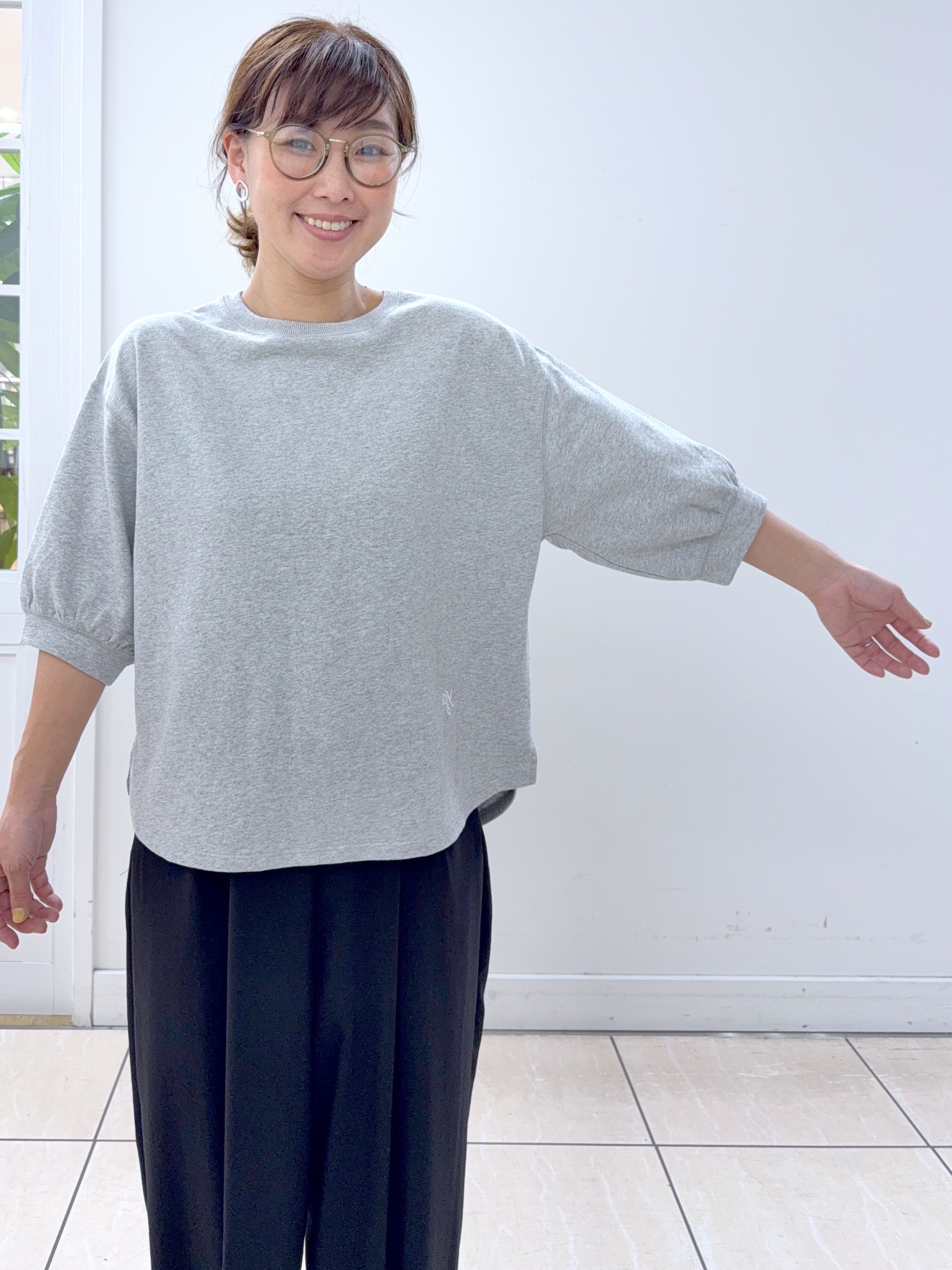 Osawaさんの「Dessin｜【360度可愛い】バックヘンリーカットソー5分袖」を使ったコーディネート