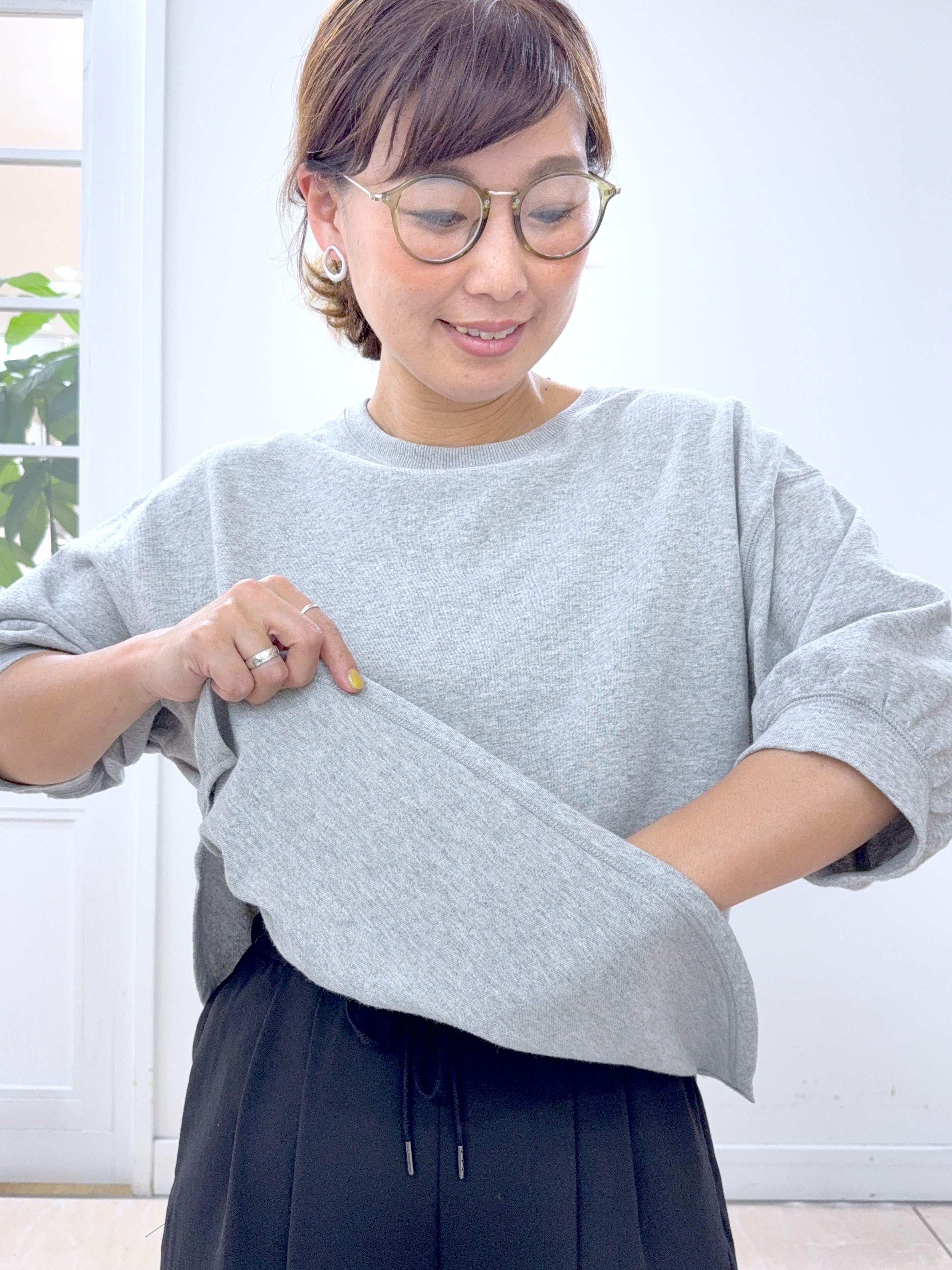 Osawaさんの「Dessin｜【360度可愛い】バックヘンリーカットソー5分袖」を使ったコーディネート