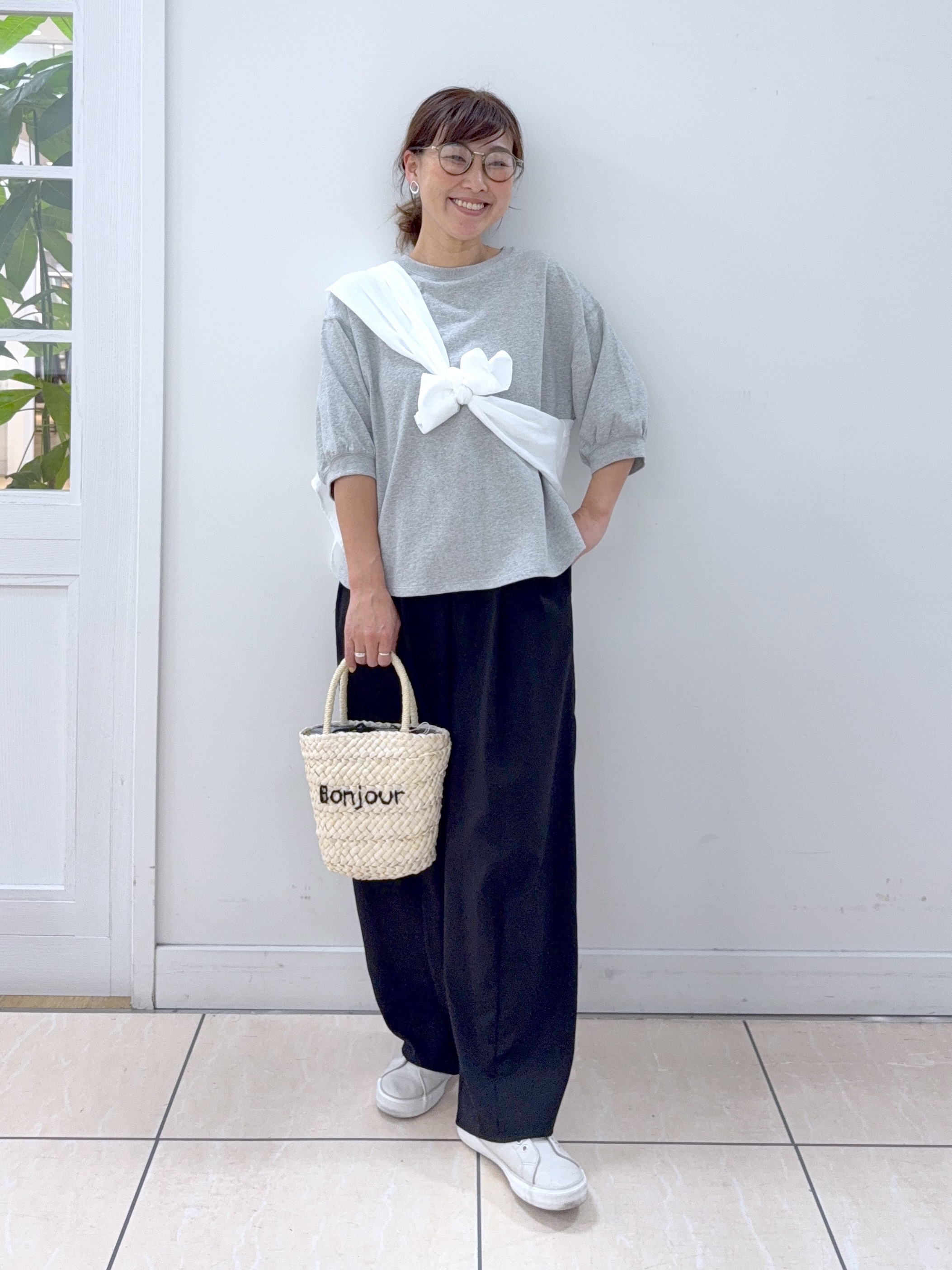 Osawaさんの「Dessin｜【360度可愛い】バックヘンリーカットソー5分袖」を使ったコーディネート
