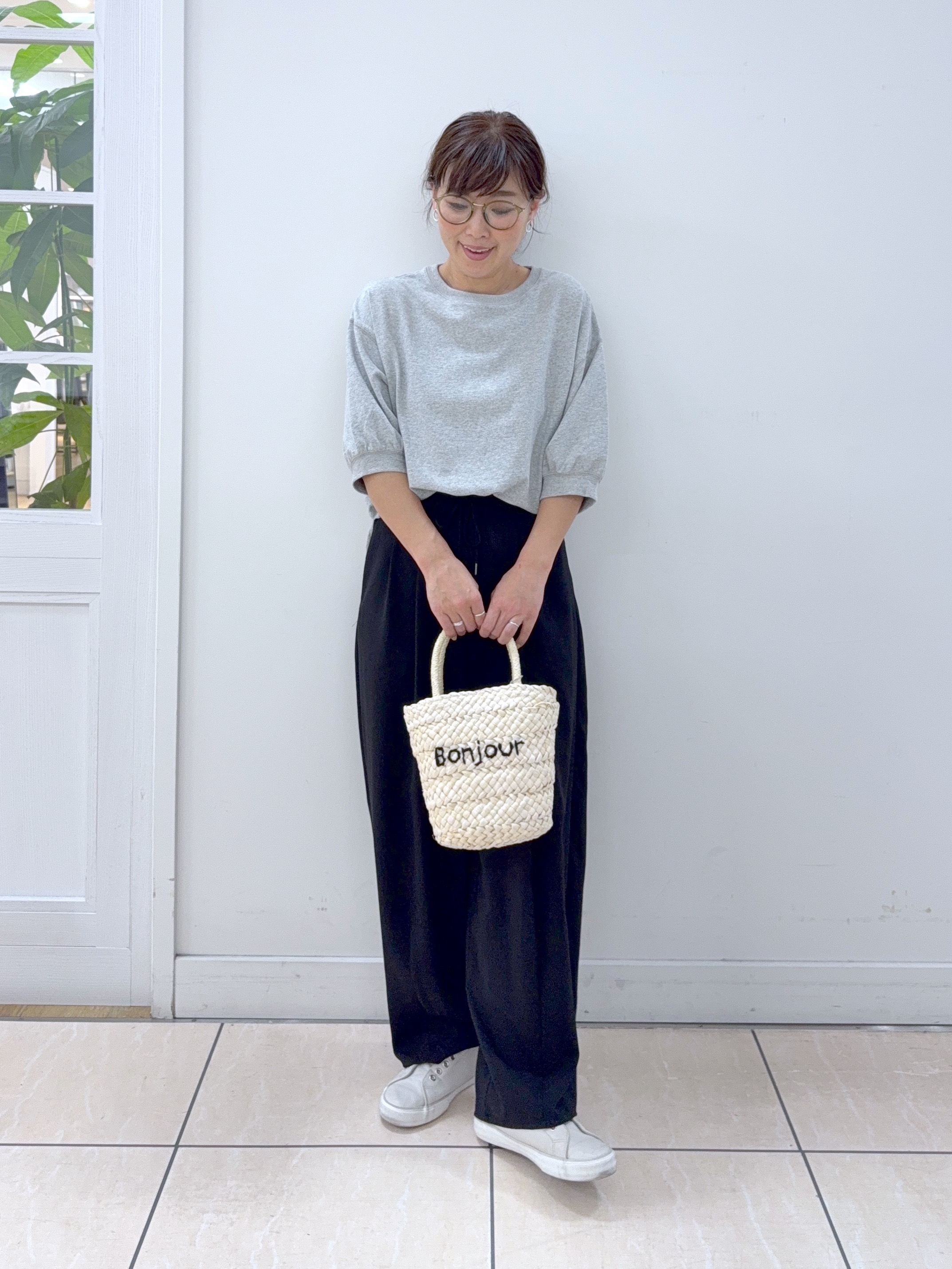 Osawaさんの「Dessin｜【360度可愛い】バックヘンリーカットソー5分袖」を使ったコーディネート