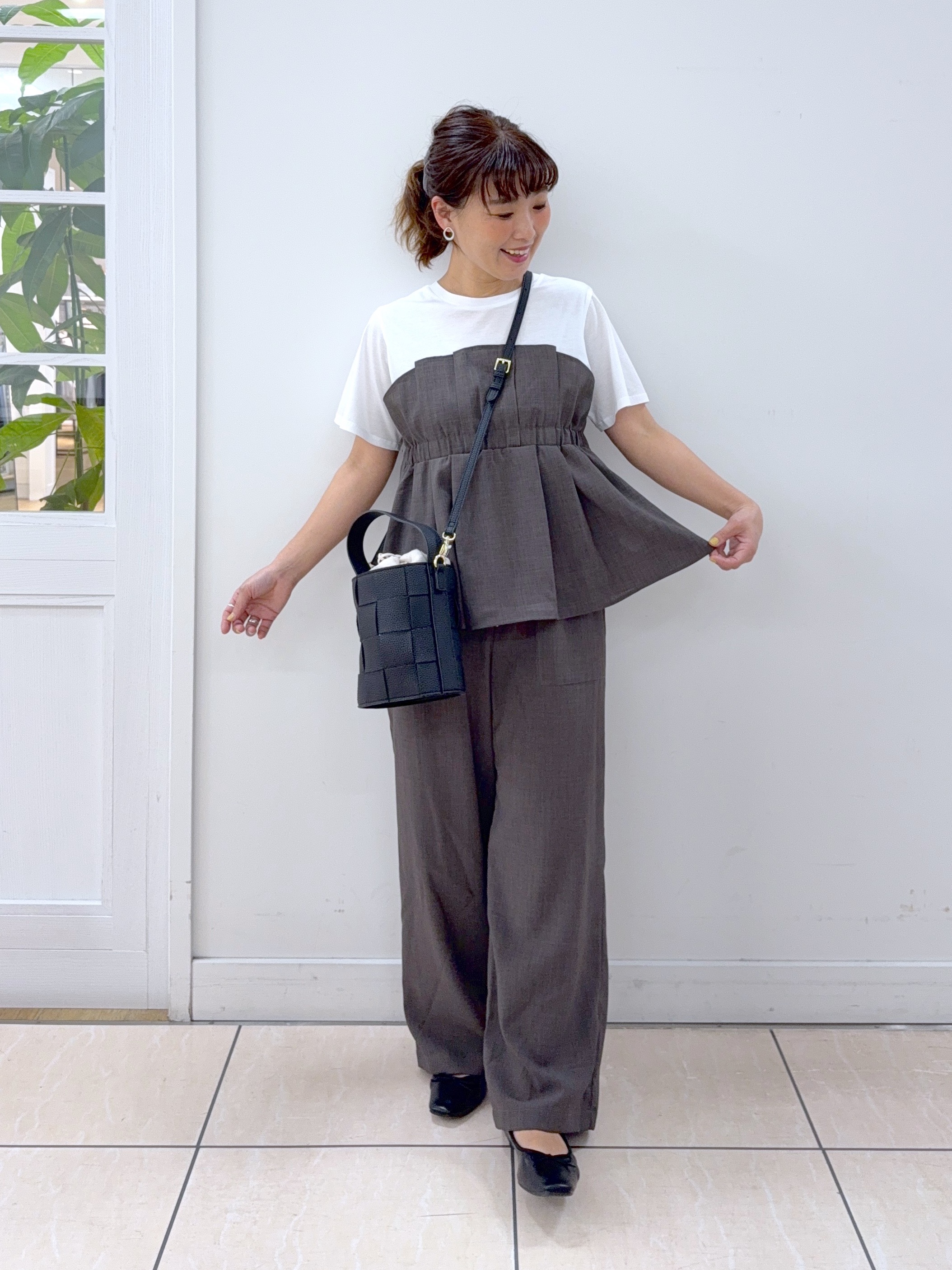 Osawaさんの「Dessin｜【セットアップ可/UVカット/洗える】ビスチェドッキングTシャツ」を使ったコーディネート