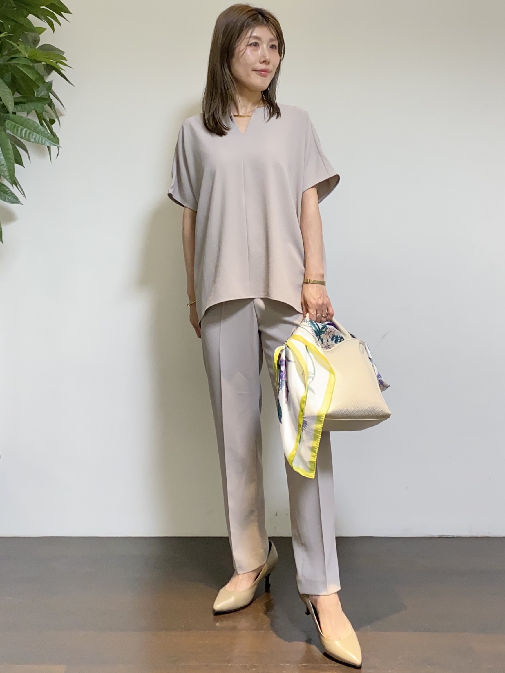 tomoさんの「UNTITLED｜【接触冷感/UVカット/遮熱機能】フライスジャージカーディガン」を使ったコーディネート