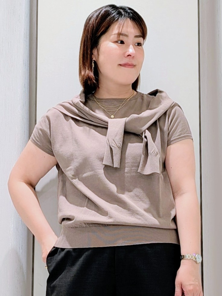 Onumaさんの「UNTITLED｜◆【9色展開/アンサンブル可】コットンクルーネックカーディガン」を使ったコーディネート