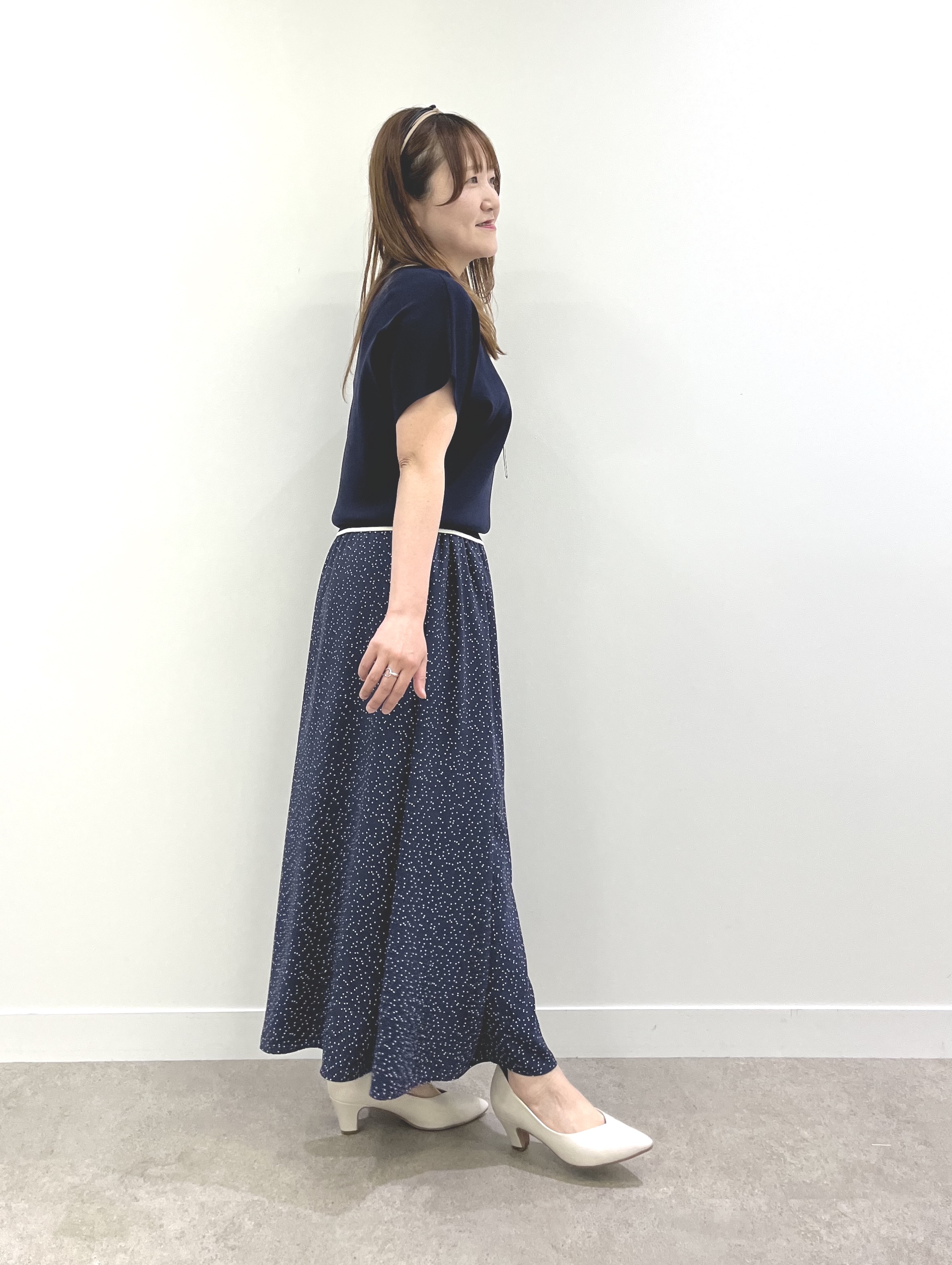 ゆっきーさんの「SHOO･LA･RUE｜【高レビュー/毎日洗える/UV】二の腕も隠せる 配色ボウタイニット」を使ったコーディネート