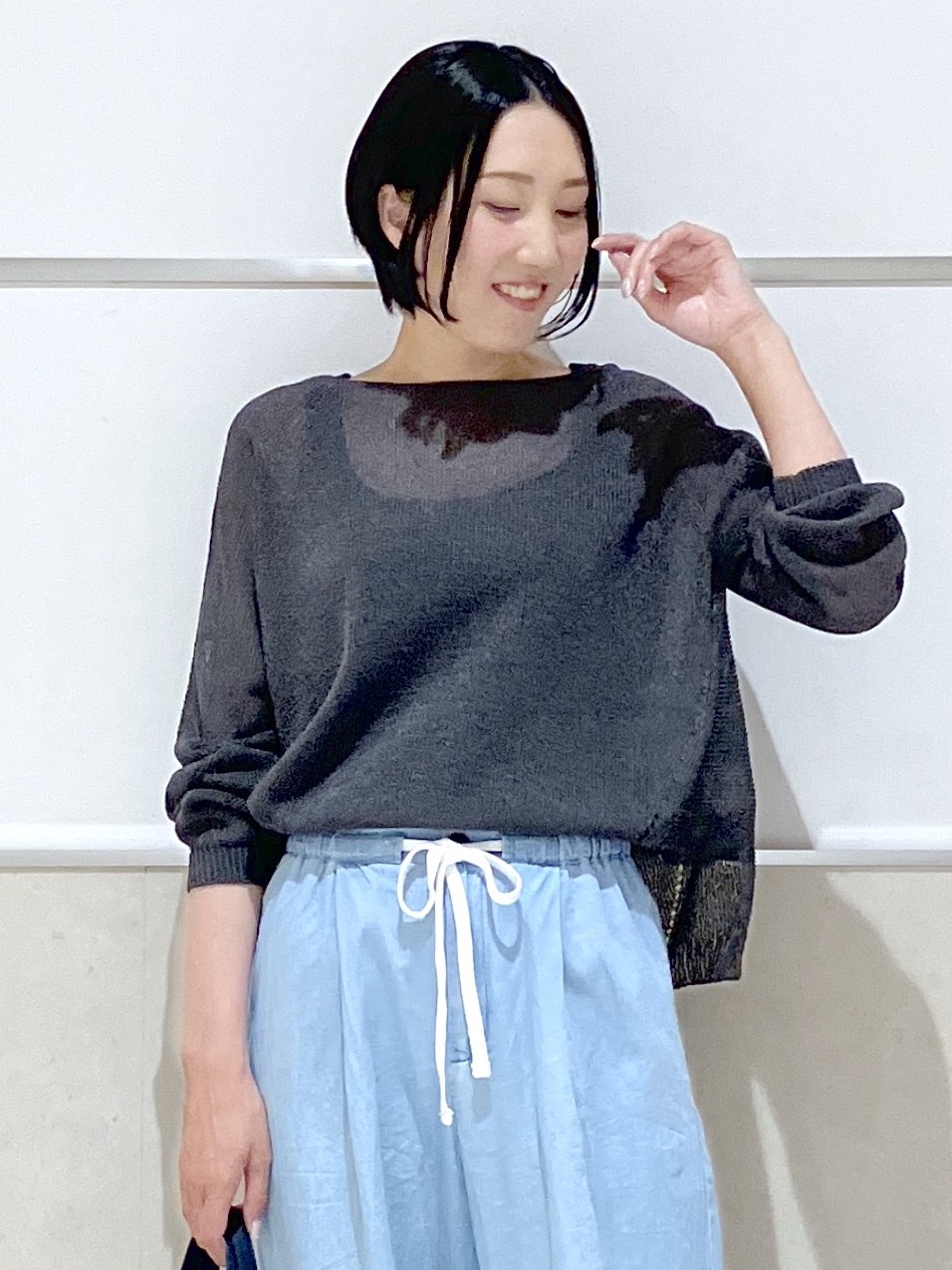 eriko さんの「Dessin｜【洗える】透かし編みデザインニット」を使ったコーディネート