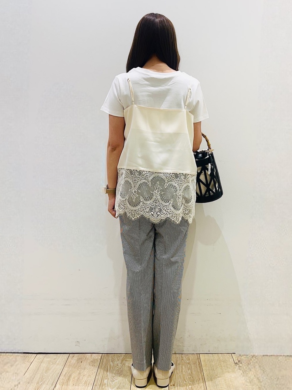 Ririさんの「index｜【UVケア／接触冷感】フロントロゴ刺繍Tシャツ《洗濯機OK／S-3L／7col》」を使ったコーディネート